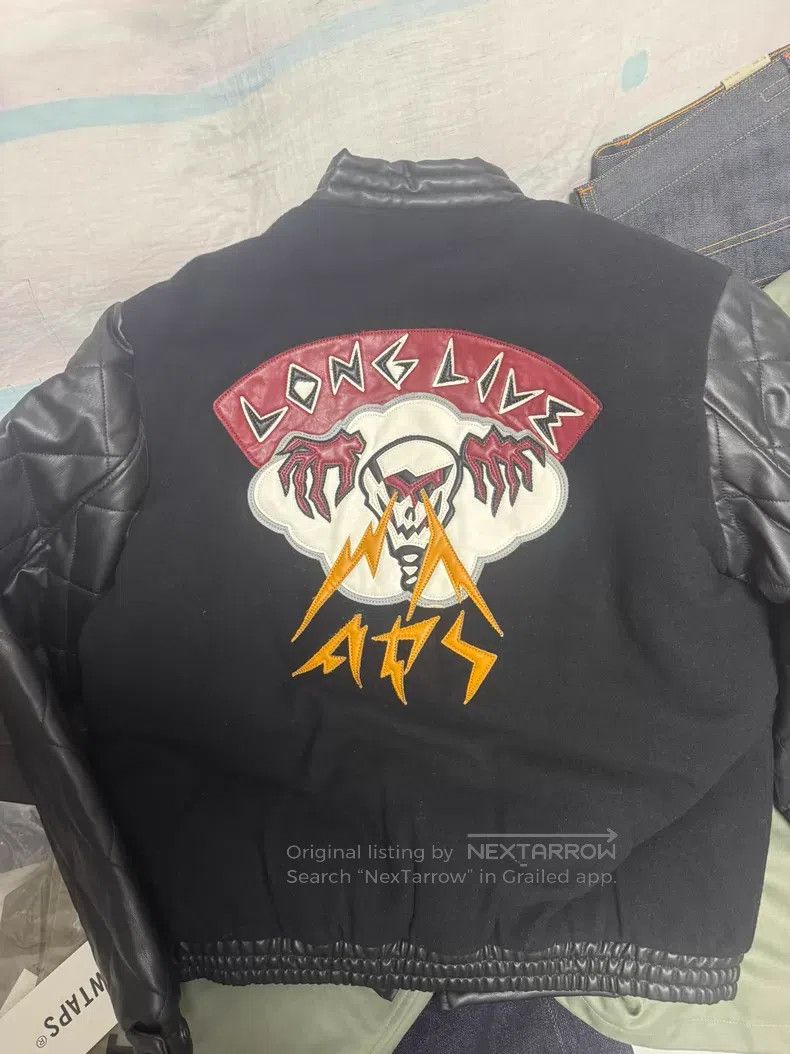 Wtaps Wtaps Wool blended leather sleeves baseball jacket Size US XL / EU 56 / 4 - 2 Thumbnail