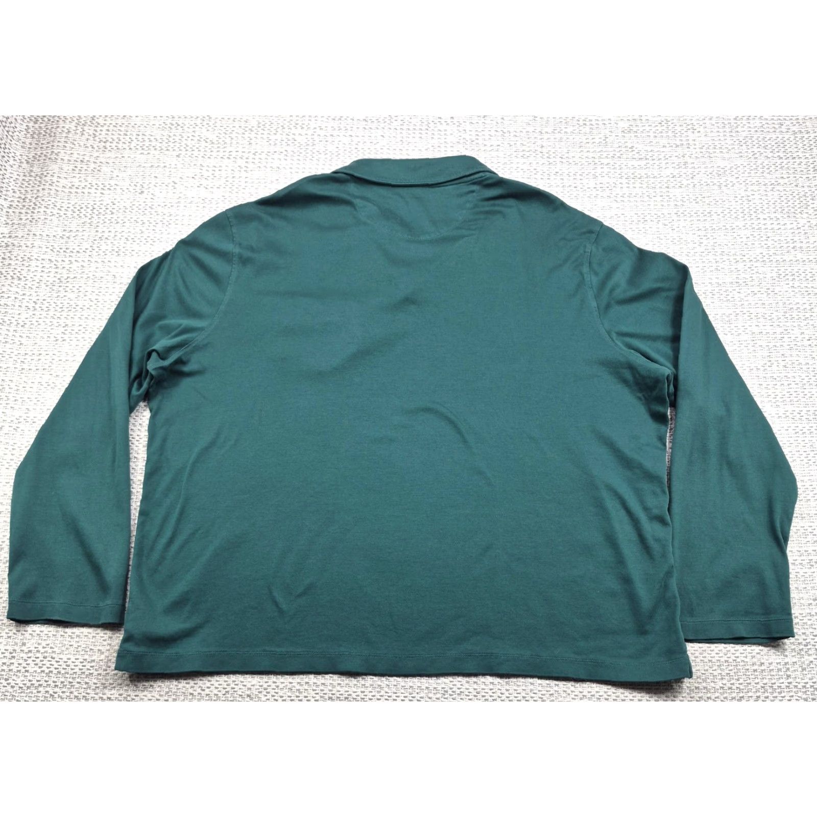 UNTUCKit UNTUCKit Polo Shirt Mens 3XL Green LS Damaschino Pocket Long Sleeve Cotton Knit Shirt Size US XXL / EU 58 / 5 - 7 Thumbnail