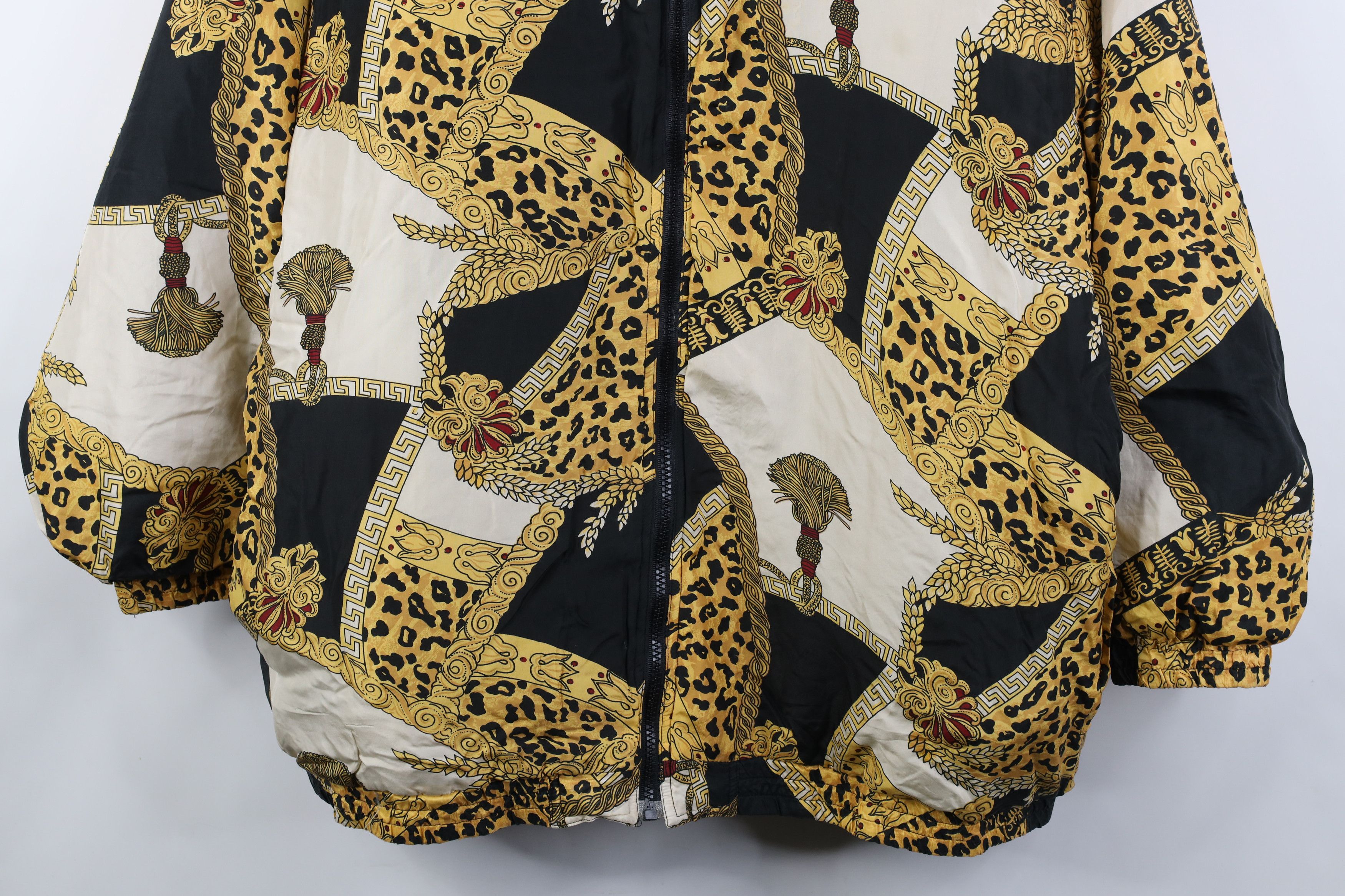 Vintage Vintage 90s Streetwear Leopard Tassel Puffer Jacket Coat Size XL / US 12-14 / IT 48-50 - 3 Thumbnail
