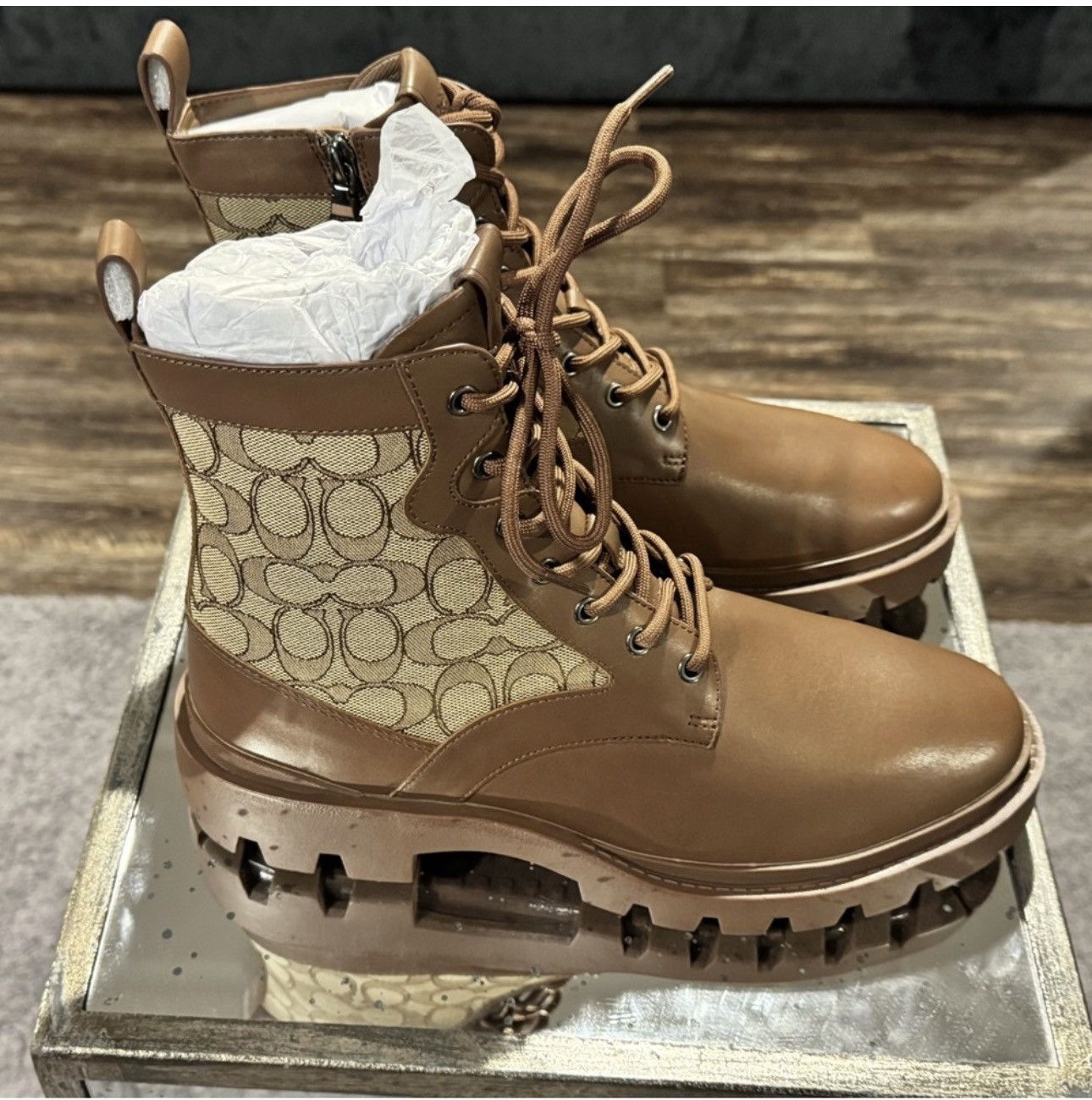Coach Citysole Lace Up Boot In Signature Jacquard Size US 11 / EU 44 - 1 Thumbnail