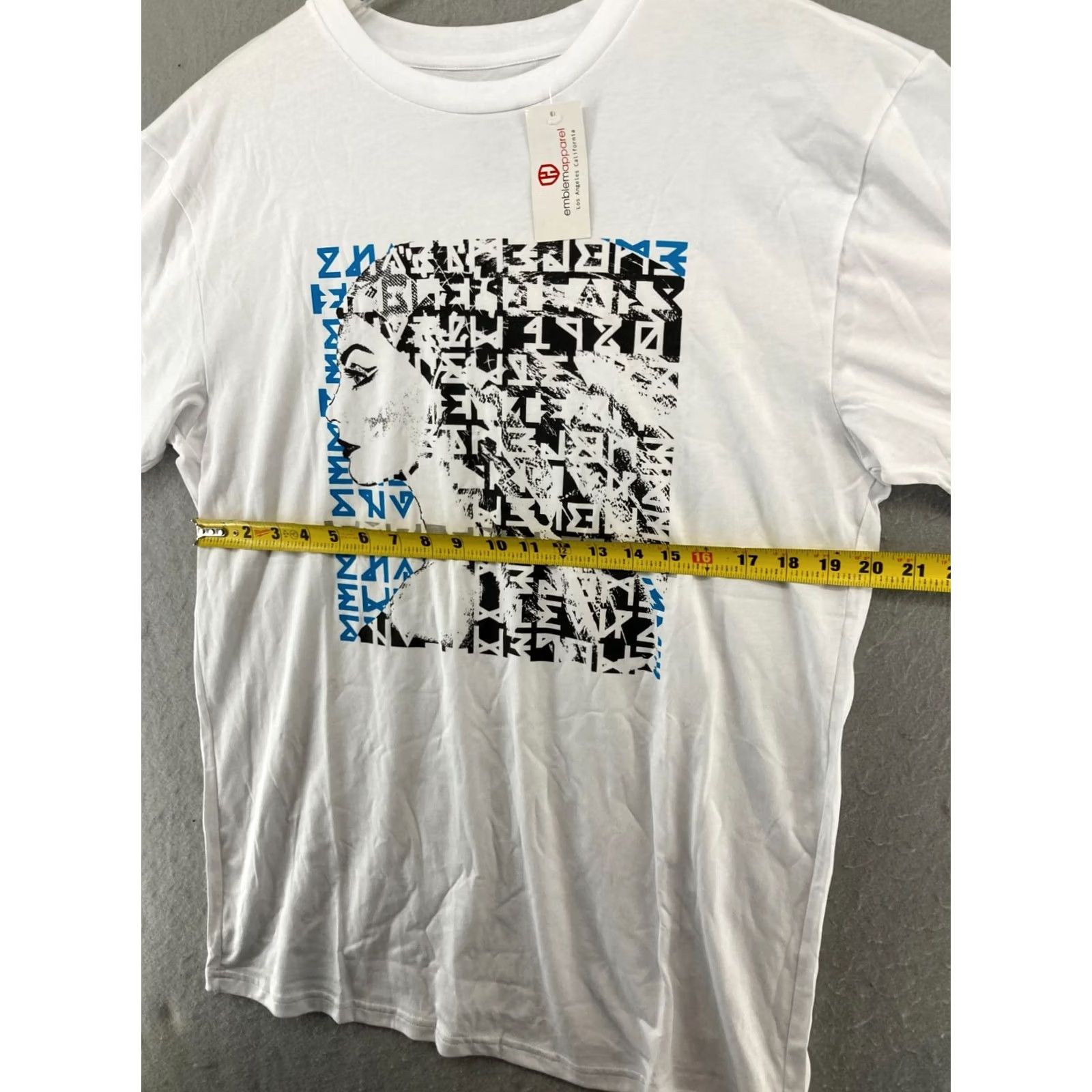 Vintage Emblem Apparel Graphic Print Runes TShirt 2XL White NWT Mens Women Size XXL / US 16-18 / IT 52-54 - 2 Thumbnail