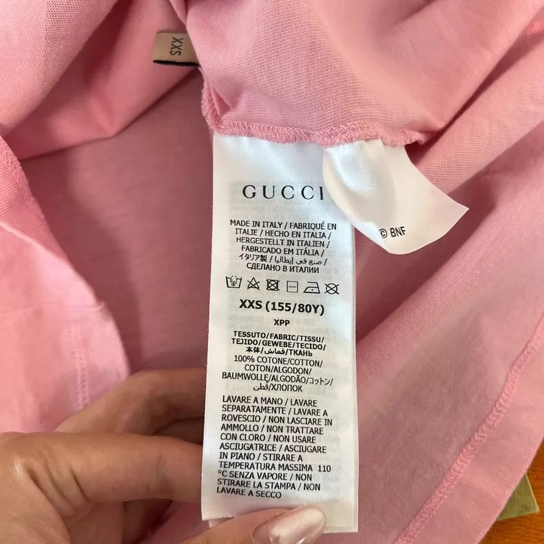 Gucci Gucci Pink cat banana lightning T-shirt short sleeves Size XXS / US 00 / IT 34 - 4 Thumbnail