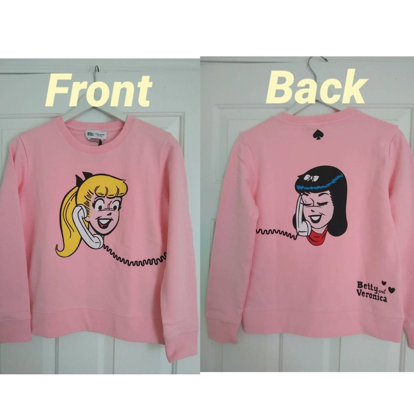 image of Kate Spade Archie Comics Betty & Veronica Sweatshirt in Pink, Women's (Size XS)