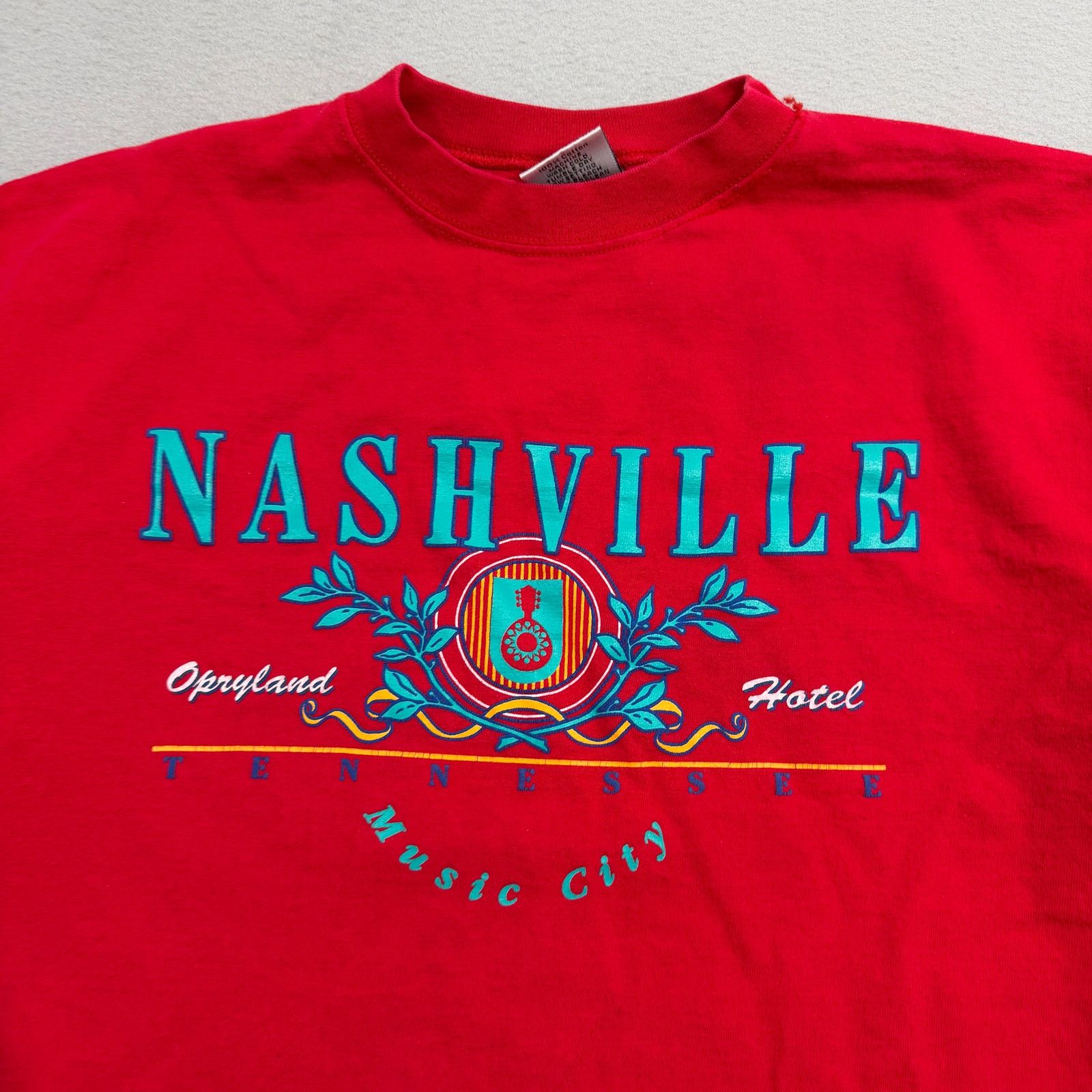 Vintage Vintage Nashville Tennessee Music City Shirt Large Red 90s Size US L / EU 52-54 / 3 - 3 Thumbnail