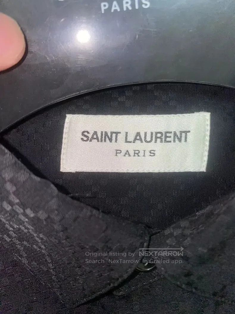 Saint Laurent Paris Saint Laurent Black Diamond Pattern Shirt. Size US XS / EU 42 / 0 - 2 Thumbnail