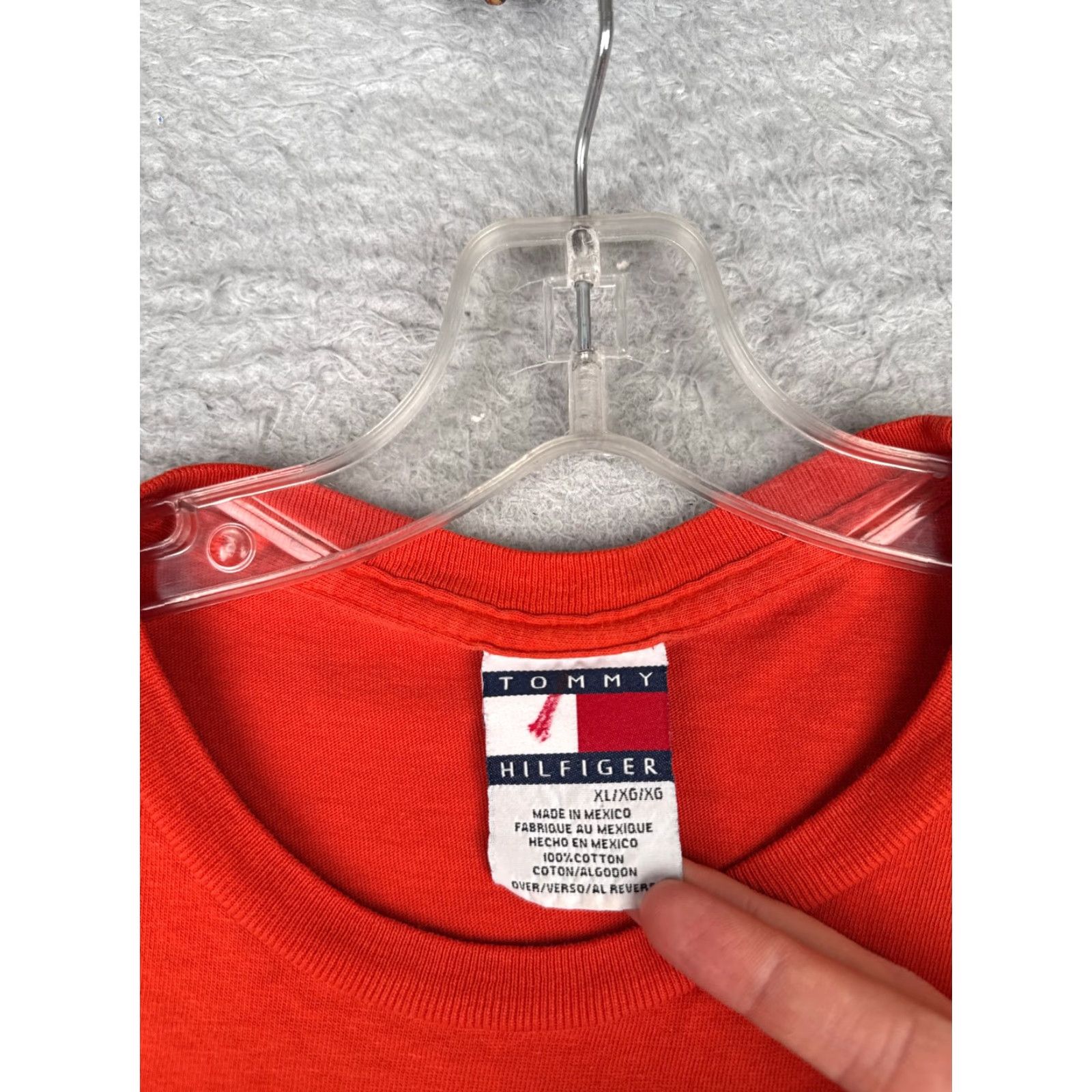 Tommy Hilfiger Tommy Hilfiger Shirt Adult Extra Large Red Long Sleeve Crew Neck Cotton Size US XL / EU 56 / 4 - 7 Thumbnail