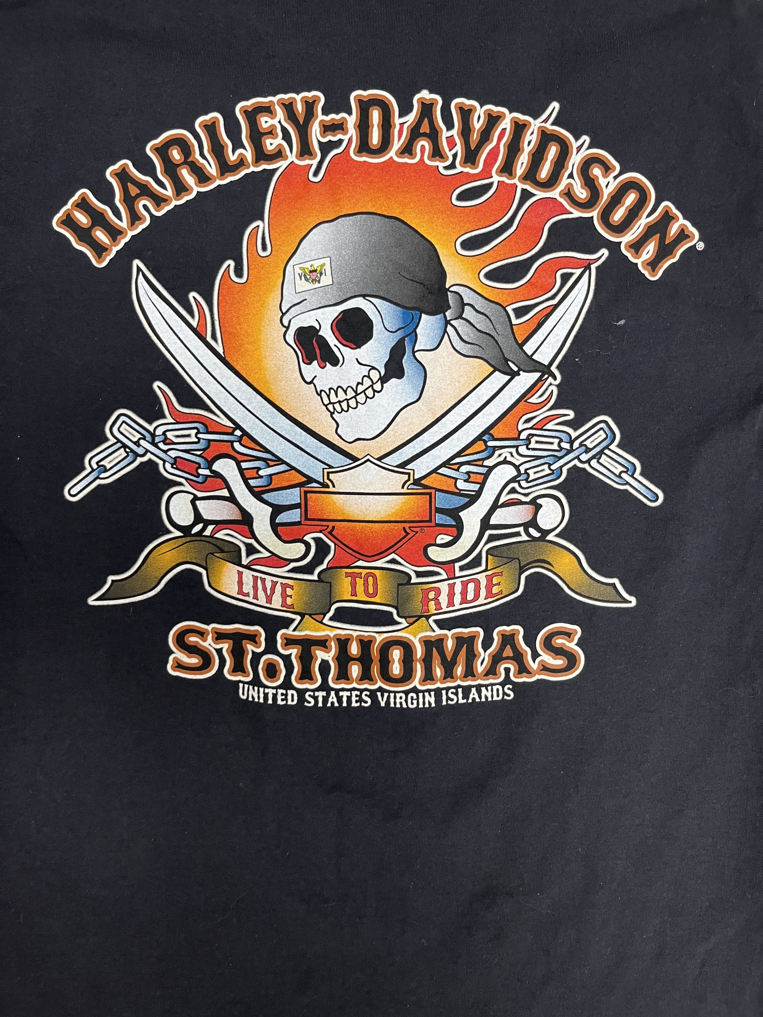 Vintage Harley Davidson St. Thomas Vintage Black T-Shirt Tee Size US M / EU 48-50 / 2 - 5 Thumbnail