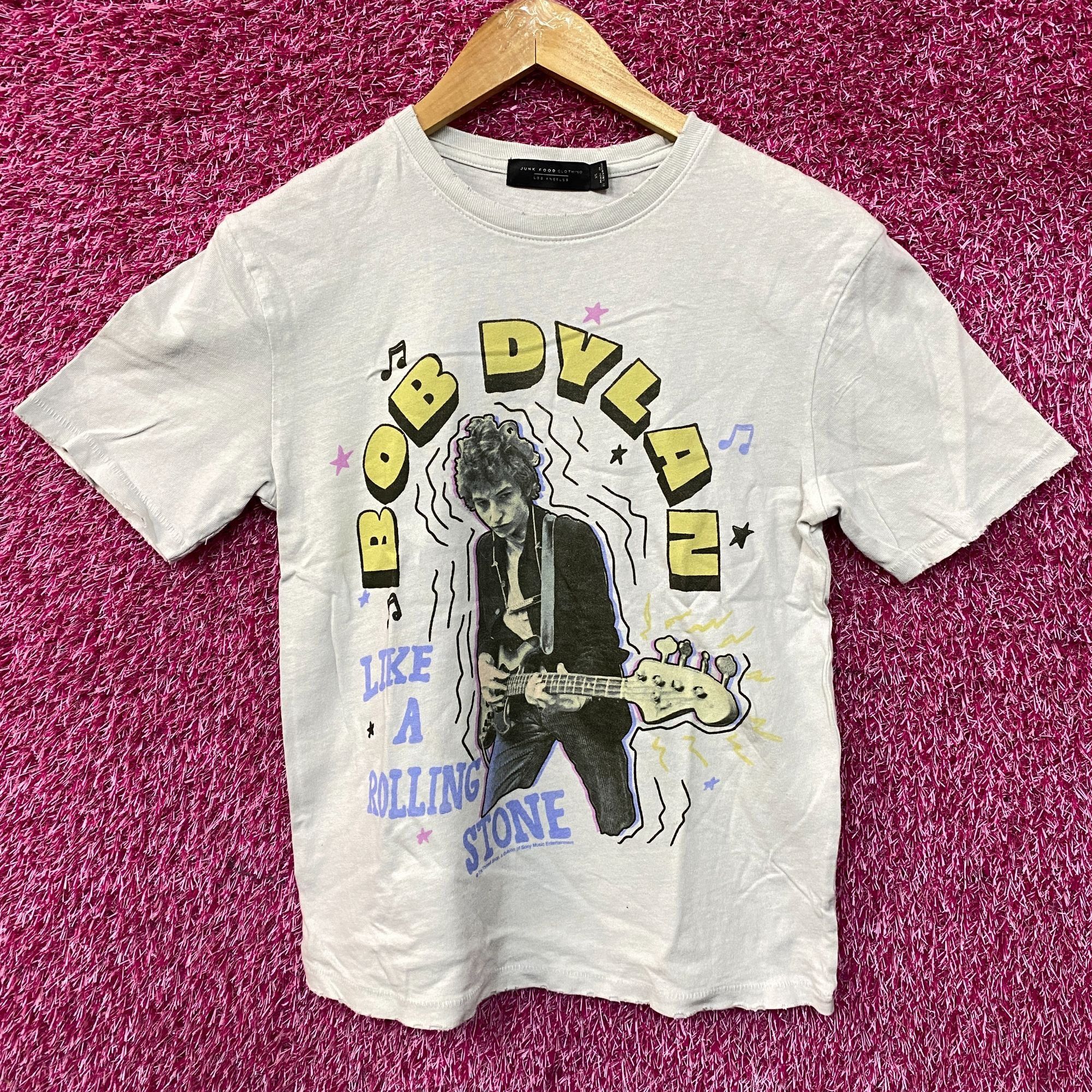 Junk Food Bob Dylan Like A Rolling Stone Poster Folk Legend T-Shirt XS Size US XS / EU 42 / 0 - 1 Thumbnail