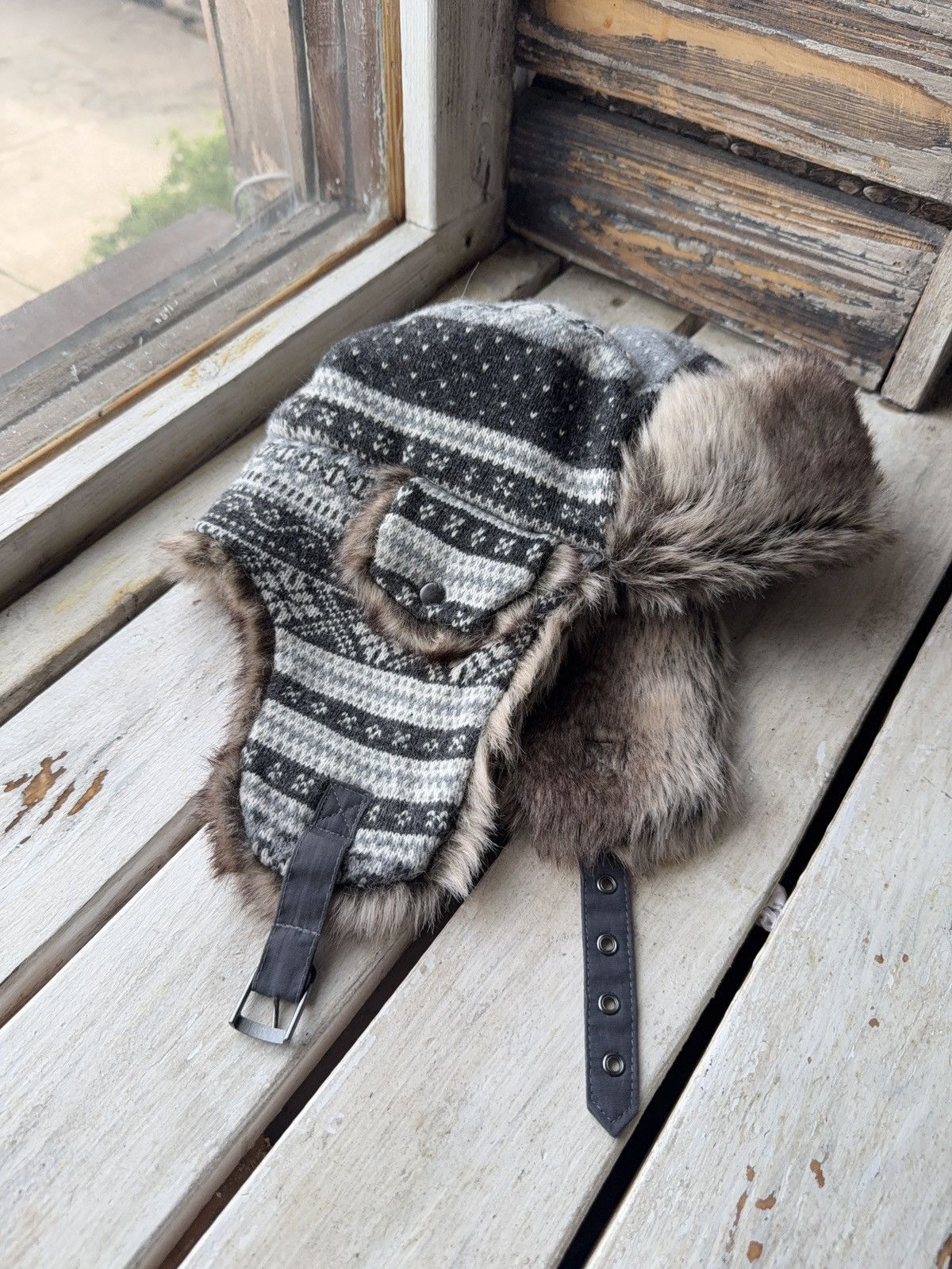 Japanese Brand × Vintage Y2K Vintage Fuzzy Hat Mohair knit Ushanka Beauty Beast Size ONE SIZE - 4 Thumbnail
