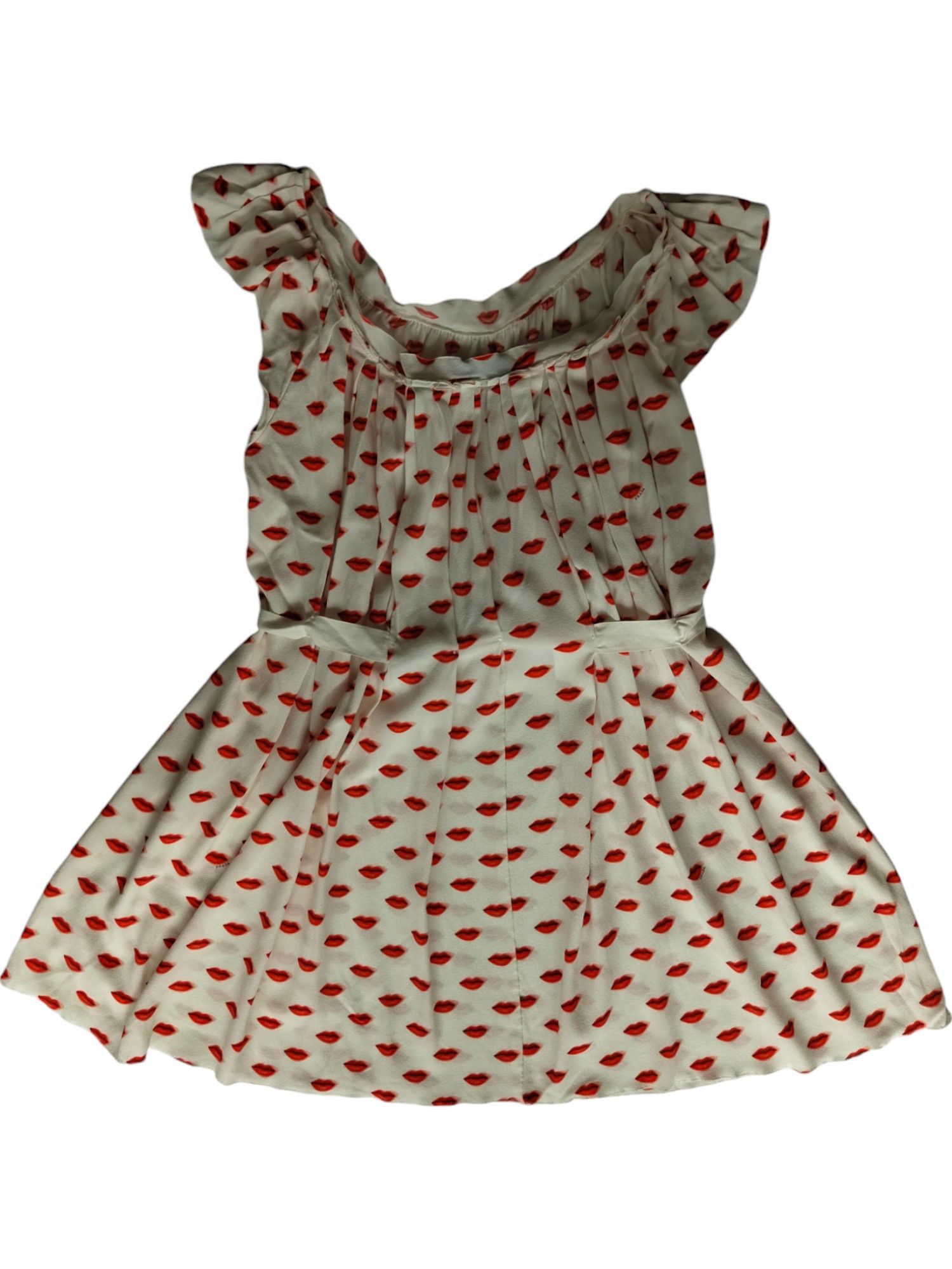 Prada Beige Dress With Overall Lips Pattern Size XS / US 0-2 / IT 36-38 - 5 Thumbnail