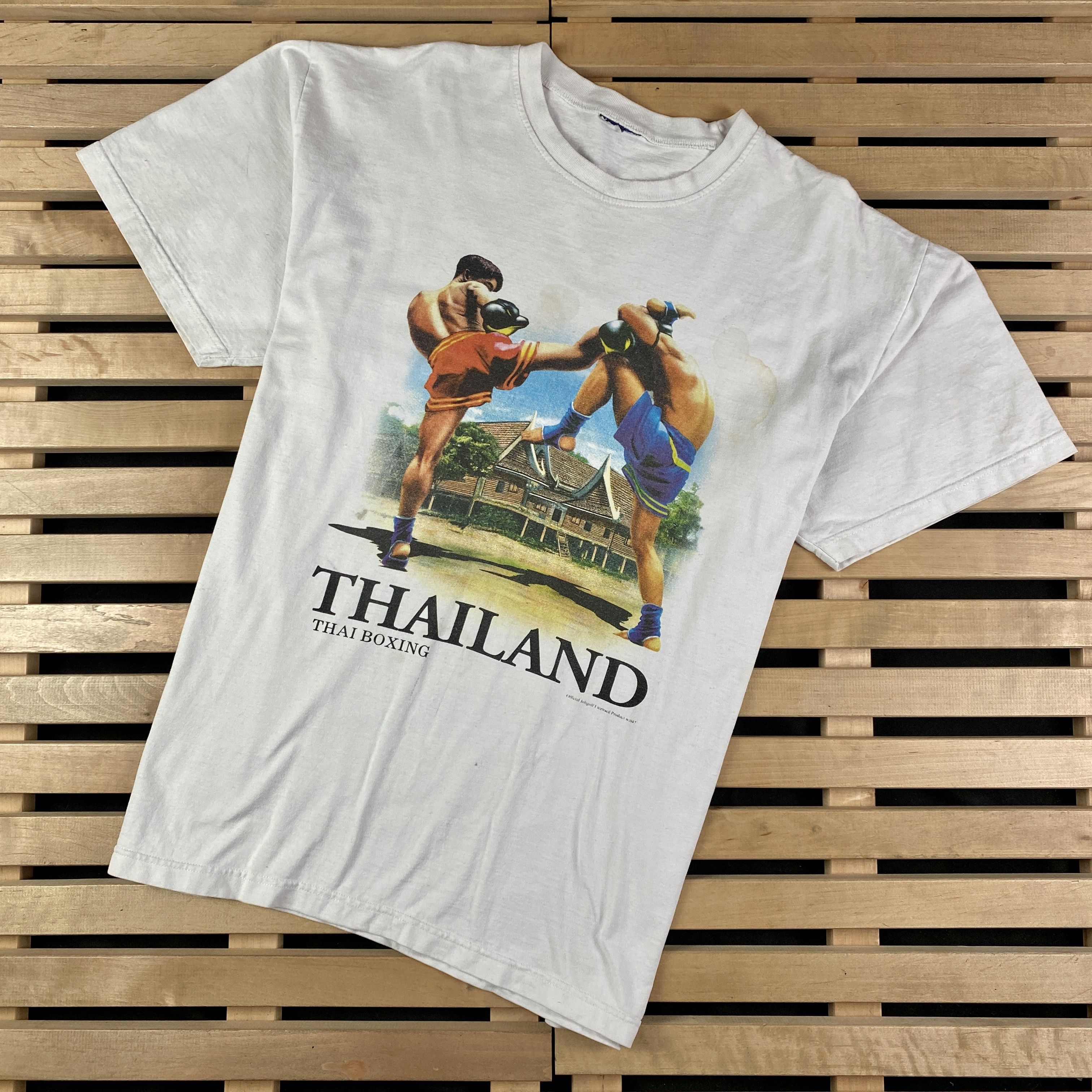 Vintage Mens Vintage T-Shirt Thailand Thai Boxing Size XL Size US XL / EU 56 / 4 - 1 Thumbnail
