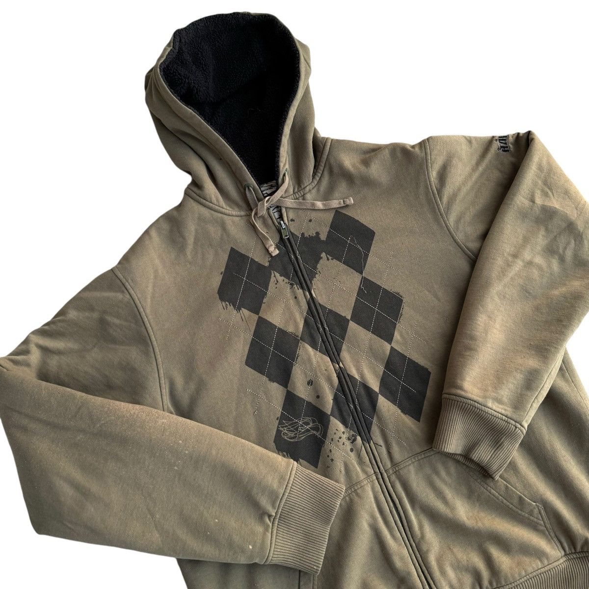 Affliction × Tony Hawk × Vintage TONY HAWK SHERPA Lined Y2K Fleece Hoodie MMA ELITE OPIUM Size US XXL / EU 58 / 5 - 4 Thumbnail