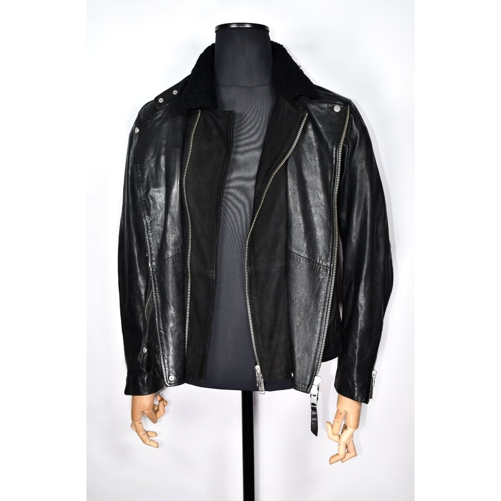Allsaints AllSaints Prospect Leather Biker Jacket Black M Mens Jacket Leather Streetwear Front Zip Zipper Casual 90s Event Vintage: No Size US M / EU 48-50 / 2 - 6 Thumbnail