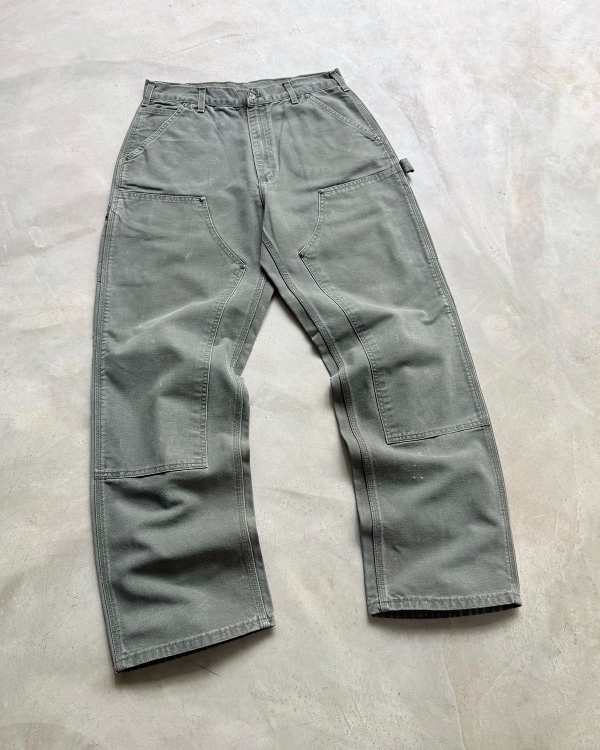 Carhartt VTG Carhartt Doubleknee B136 MOS Big logo ⭐️ Size US 32 / EU 48 - 2 Thumbnail