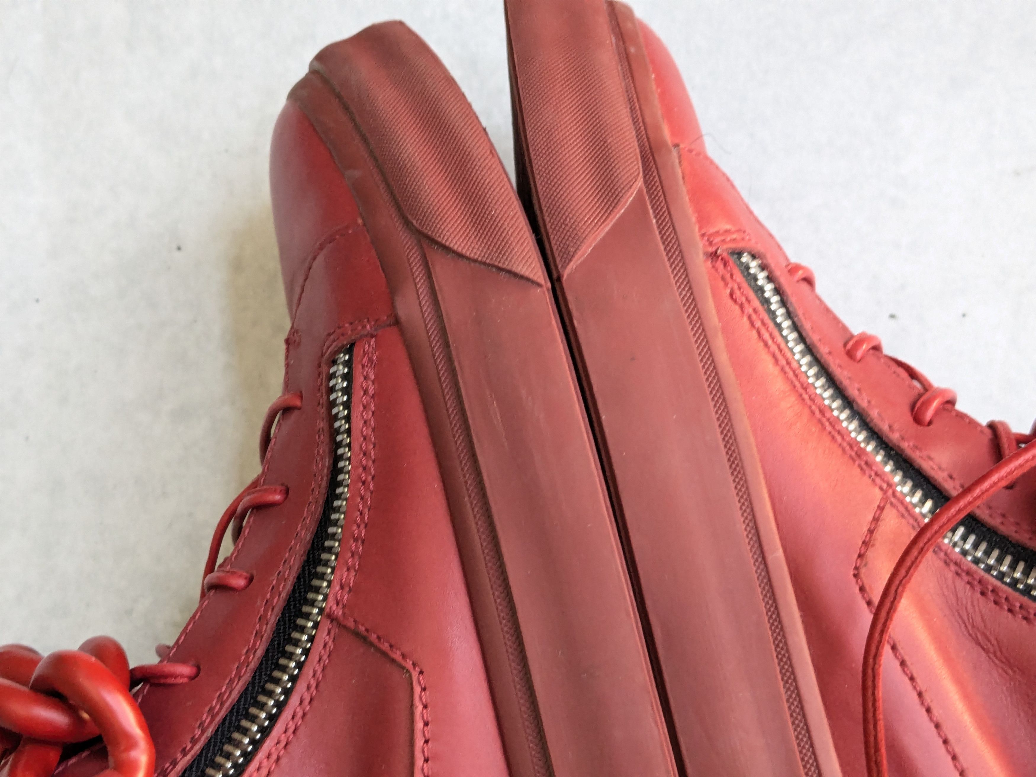 Giuseppe Zanotti Giuseppe Zanotti Chain Sneakers Red 10 43 High Tops Leather Size US 10 / EU 43 - 10 Thumbnail