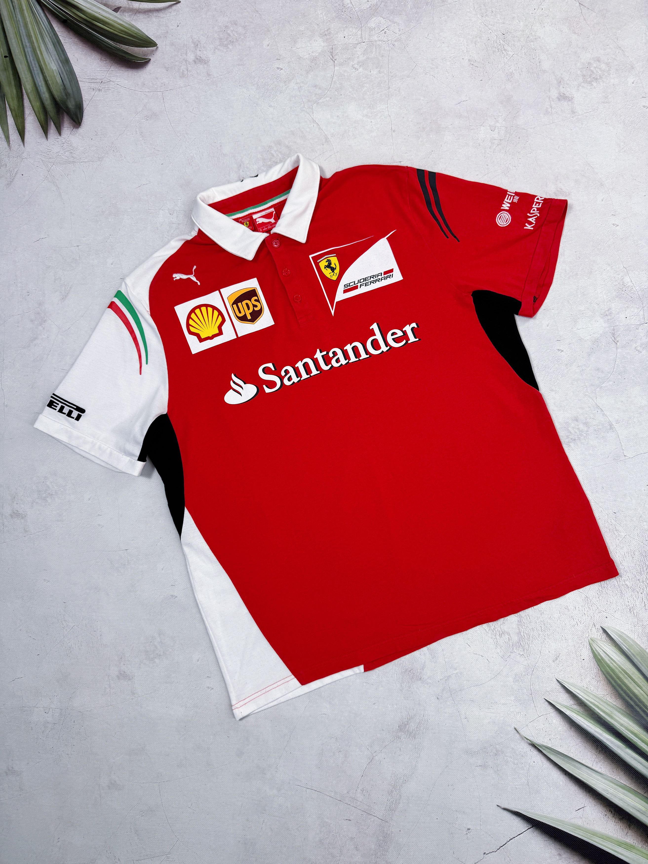 Ferrari Puma & Scuderia Ferrari Polo T-Shirt Santander Pirelli F1 Size US XL / EU 56 / 4 - 2 Thumbnail