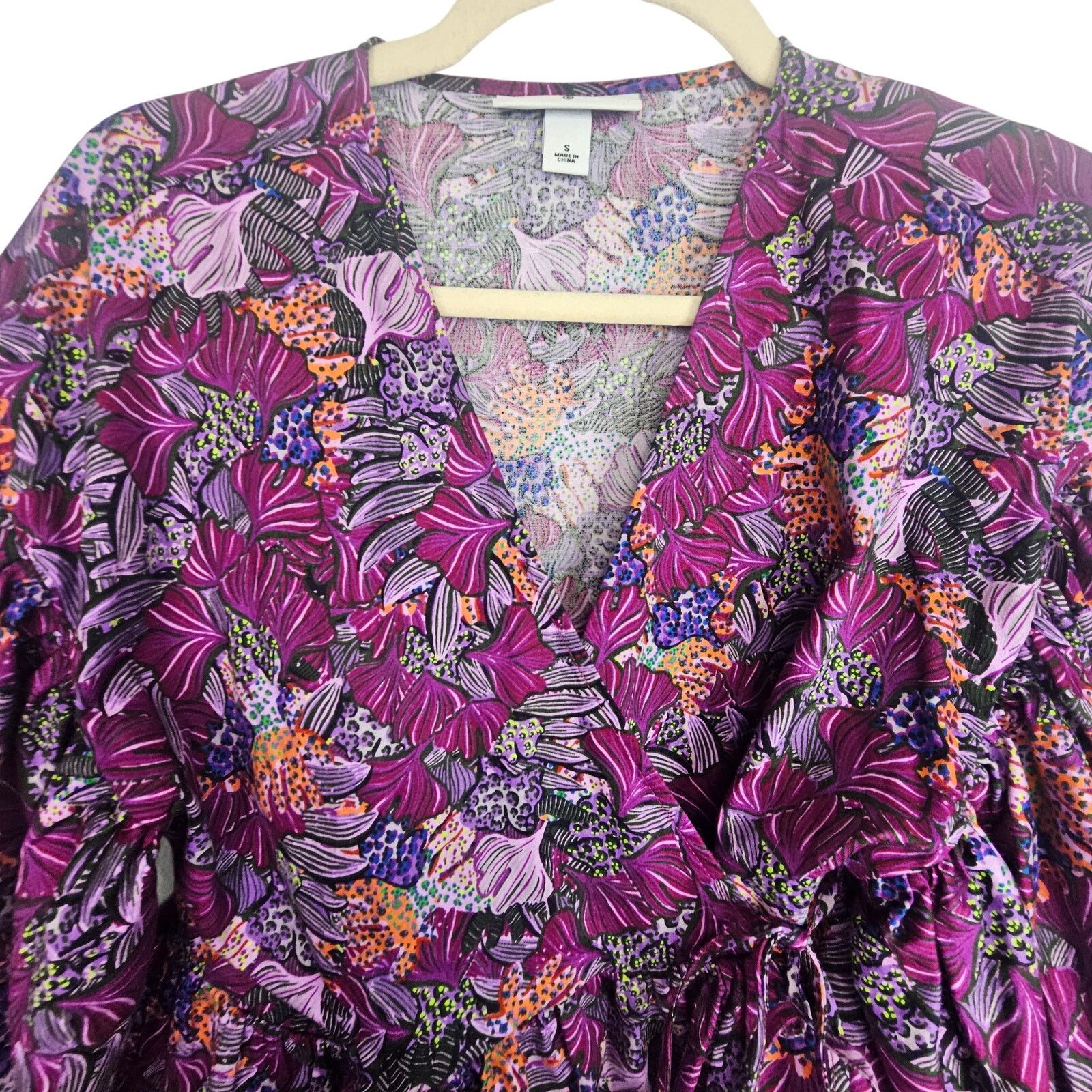 Target Basics Kika Vargas x Target Purple Coral Reef Scallop Edge Wrap Top Size S / US 4 / IT 40 - 3 Thumbnail
