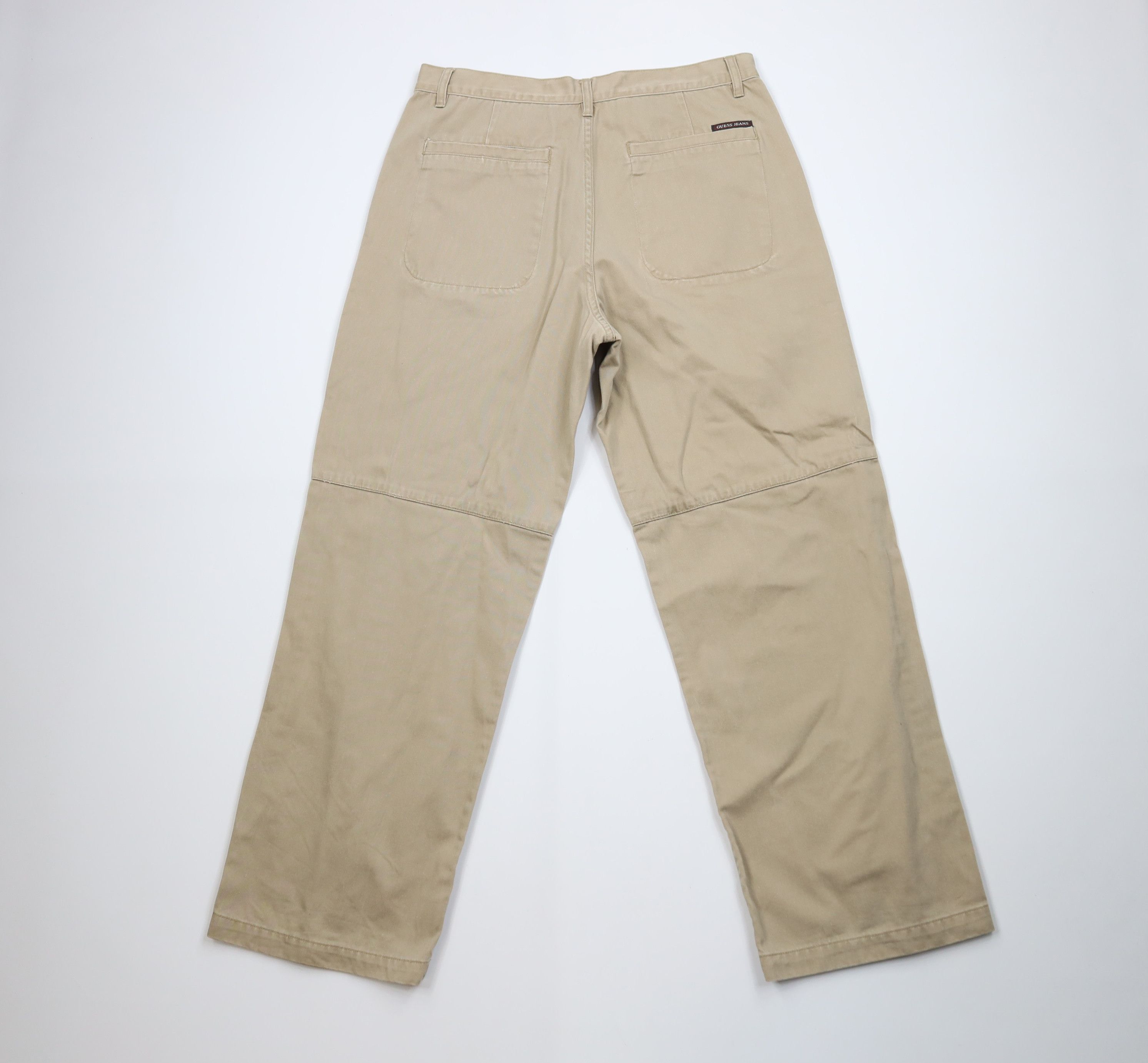 Guess Vintage 90s Guess Spell Baggy Wide Leg Dungaree Pants Khaki Size US 34 / EU 50 - 9 Thumbnail