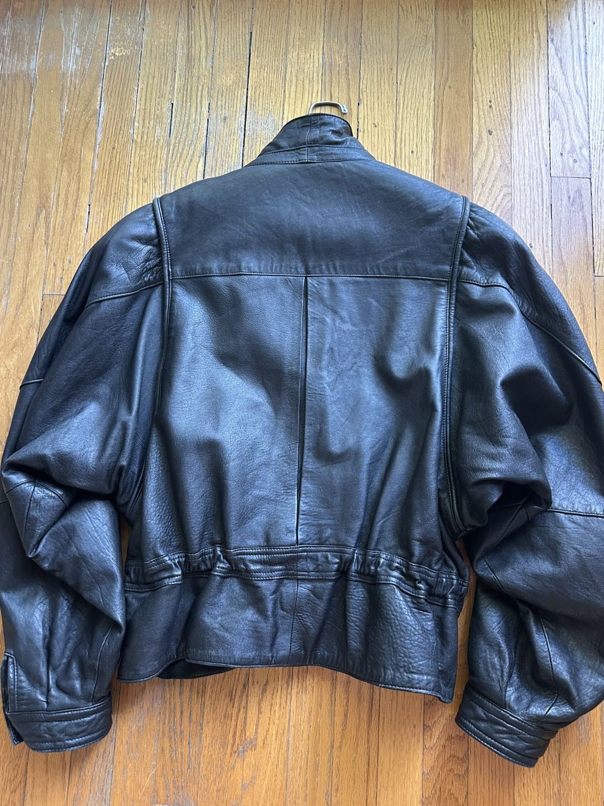 Other Vintage German Assymetrical Lambskin Leather Jacket Size US S / EU 44-46 / 1 - 3 Thumbnail