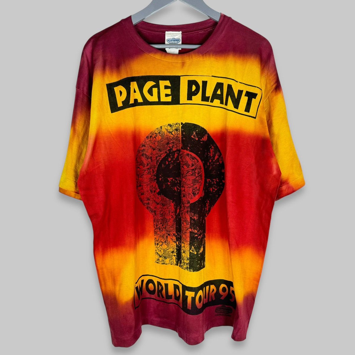 Band Tees Vintage 1995 Jimmy Page Robert Plant Tie Dye Tour T Shirt Size US XL / EU 56 / 4 - 1 Thumbnail