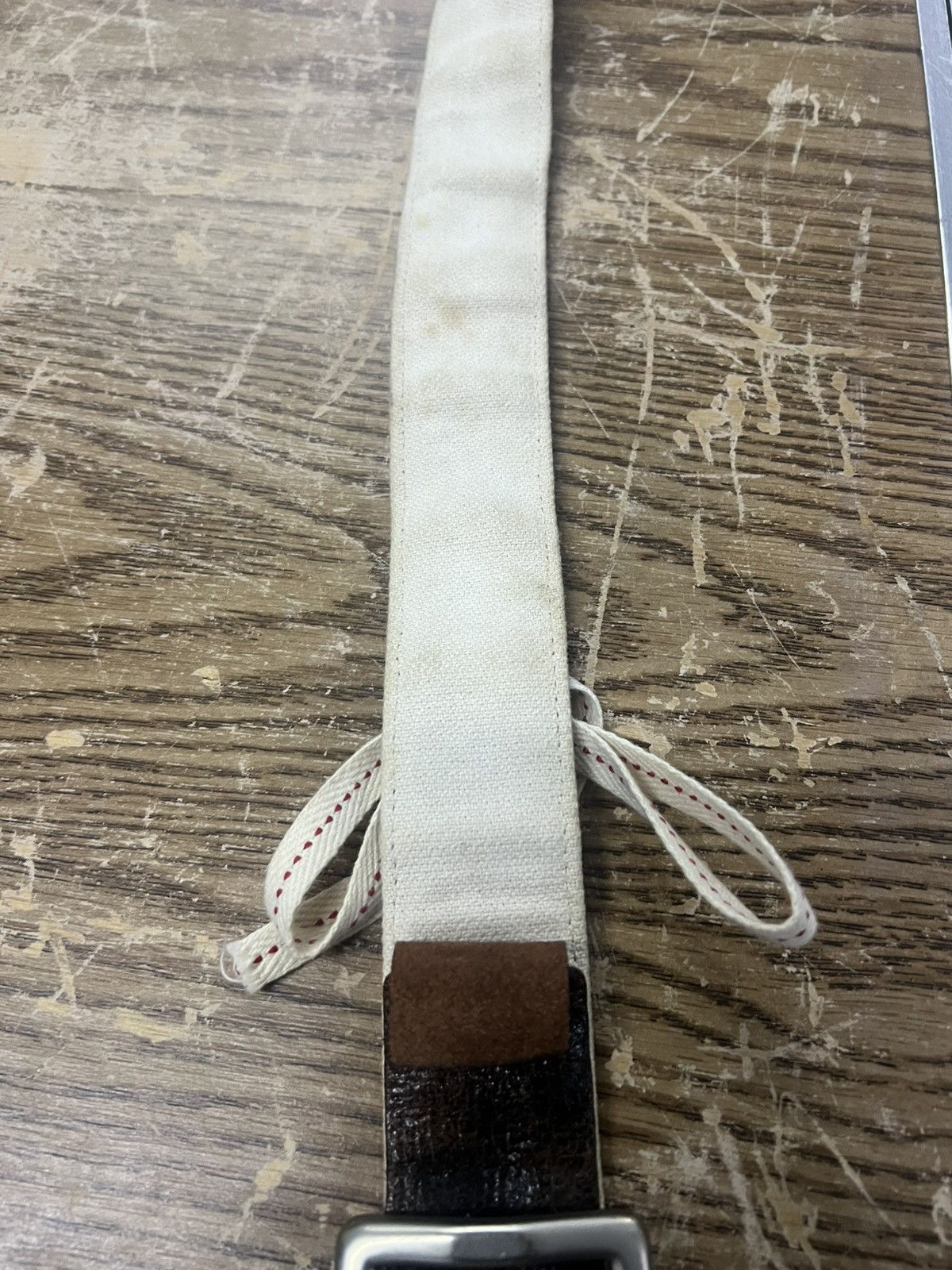Marithe + Francois Girbaud RARE‼️SALVAGE BELT LEATHER Size 32 - 6 Thumbnail
