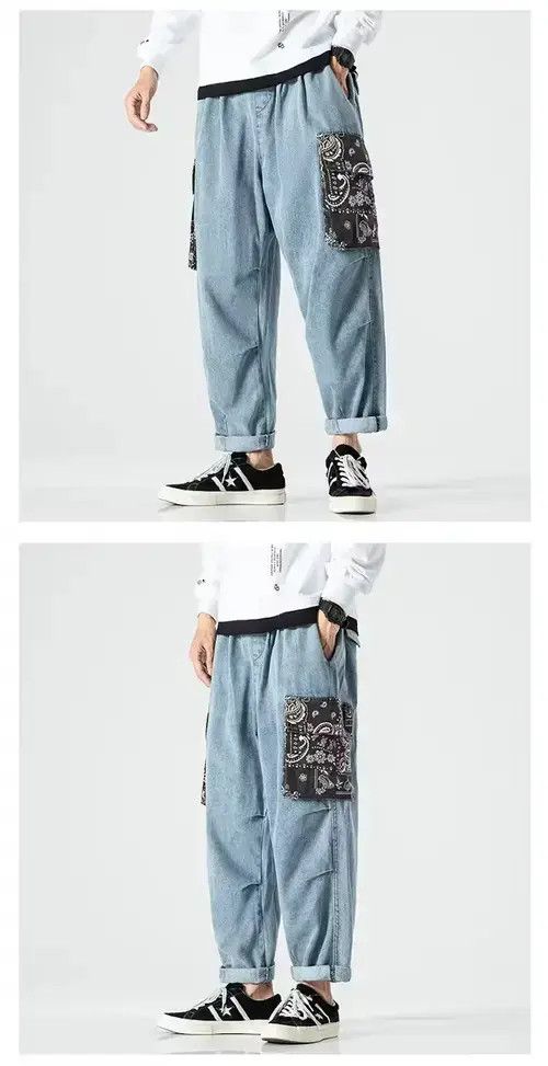 Jean 20AW Indigo Union Japan Blue Denim Bandana Paisley Pants Size US 30 / EU 46 - 3 Thumbnail