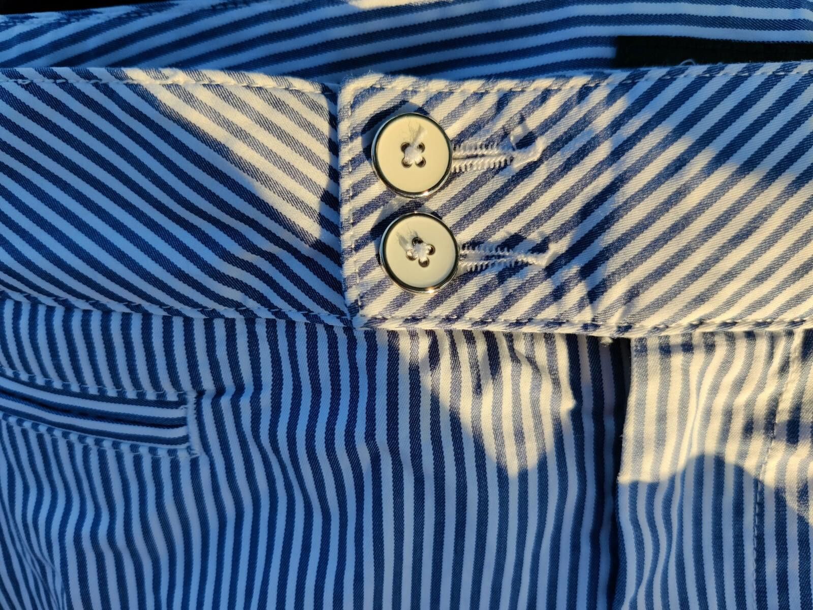 Bobby Jones Bobby Jones Shorts Womens Size 10 White Blue Pinstripe Cotto Size 32" / US 10 / IT 46 - 11 Thumbnail