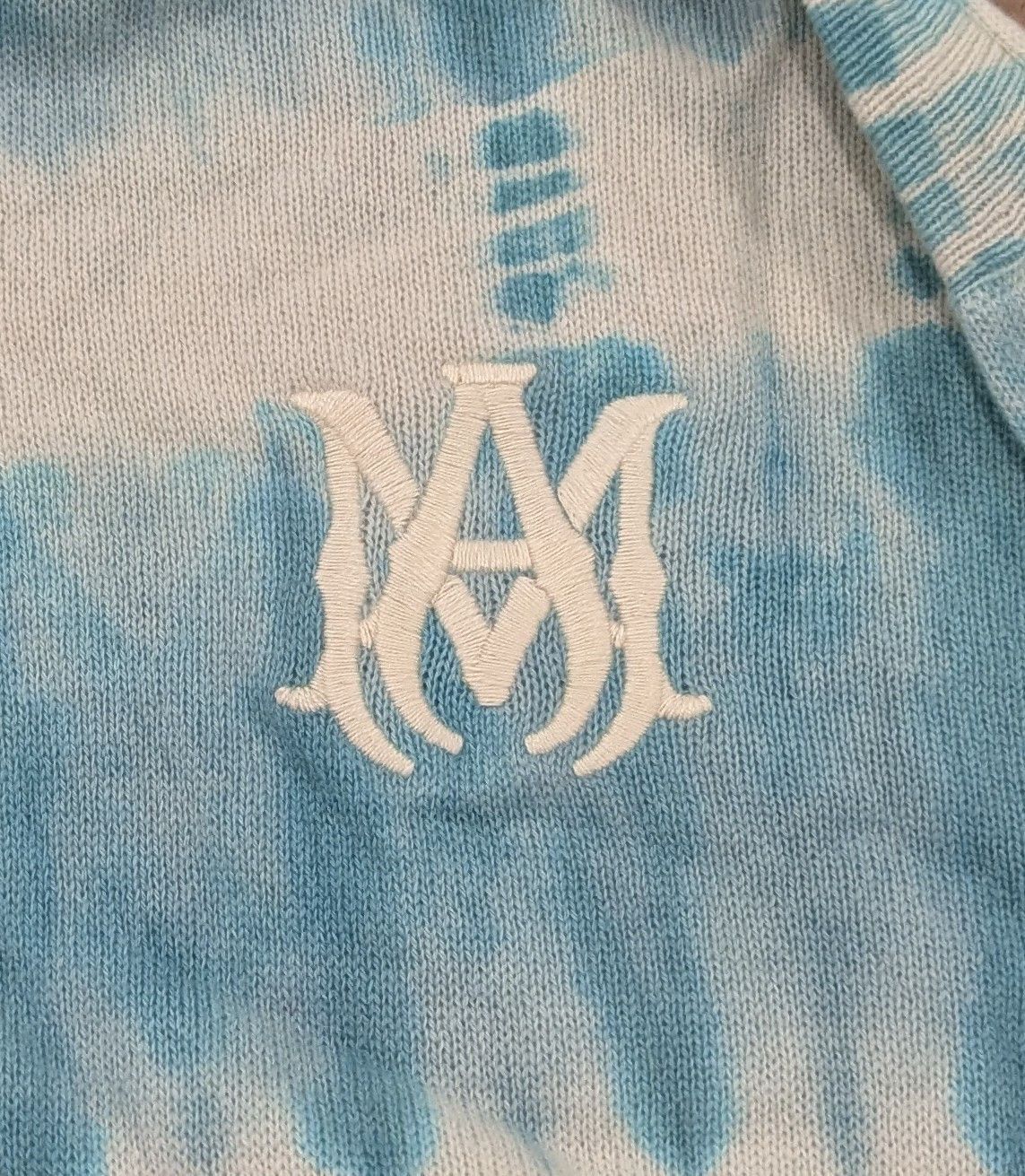 Amiri AMIRI MA Tie-Dye Pullover Cashmere Hoodie Sea Blue Medium Size US M / EU 48-50 / 2 - 2 Thumbnail