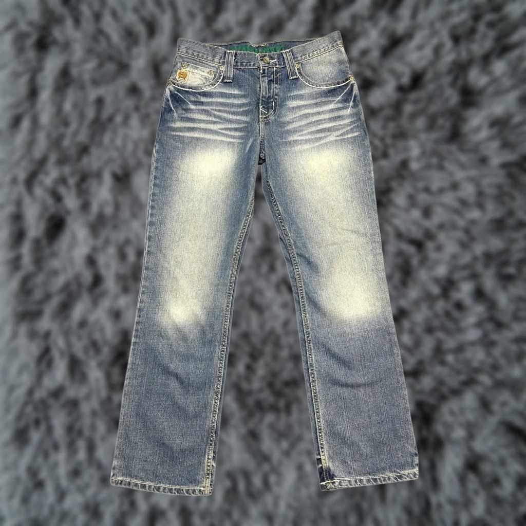 Denime Cinch Grant Jeans Mens 29x32 Blue Denim Straight Leg Mid Rise Western Distressed Jeans Mens Regular Size 29 Color Blue with Pockets Size US 29 - 1 Thumbnail