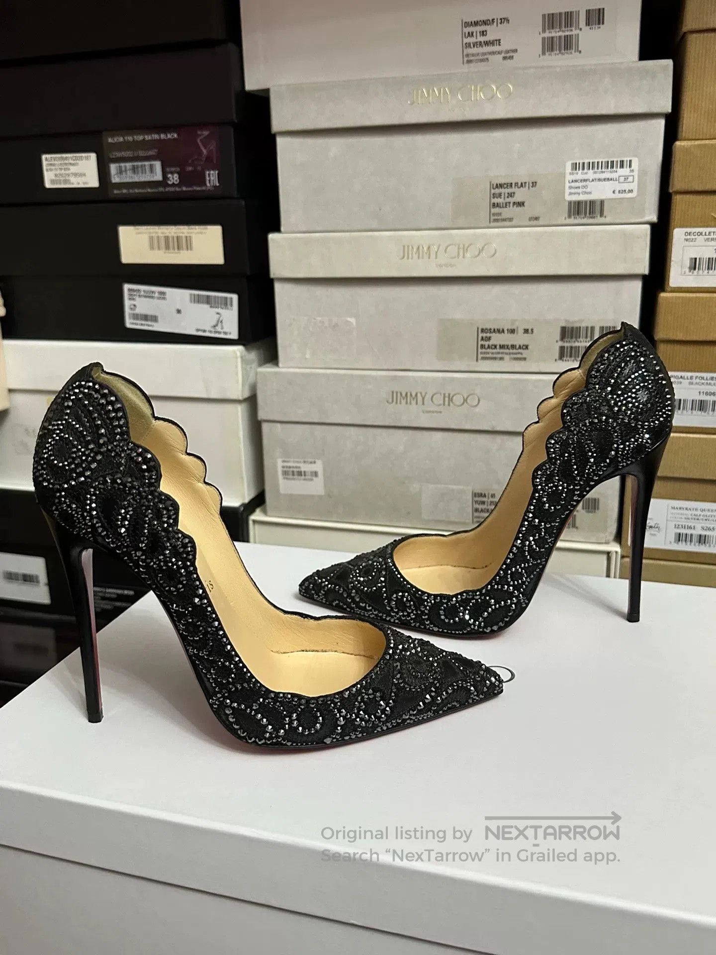 Christian Louboutin Christian Louboutin Limited Edition Black Diamond Heels. Size US 6 / IT 36 - 1 Thumbnail