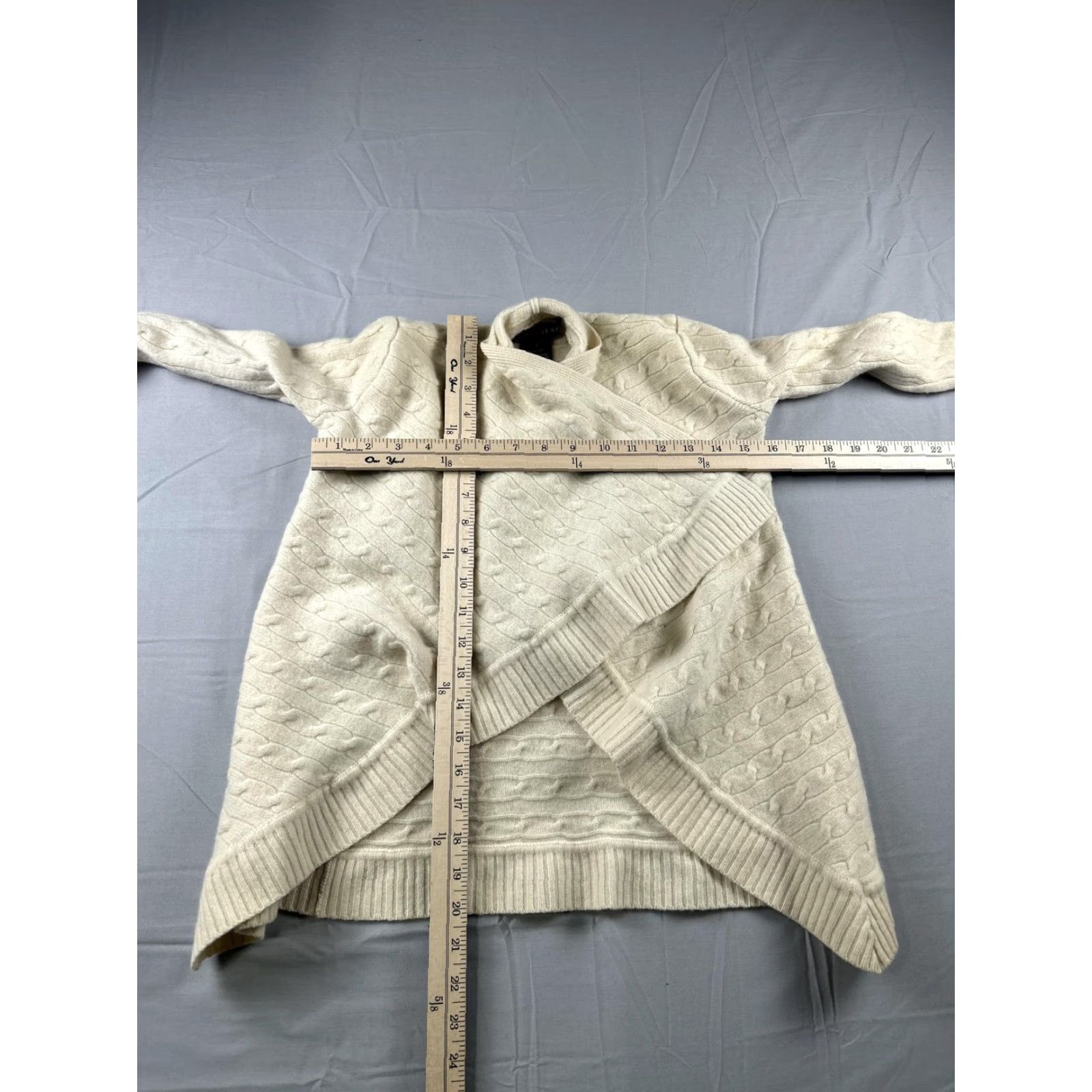 Ralph Lauren Ralph Lauren Sweater Cardigan Womens S Cashmere Open Black Label Cable Knit Size S / US 4 / IT 40 - 4 Thumbnail