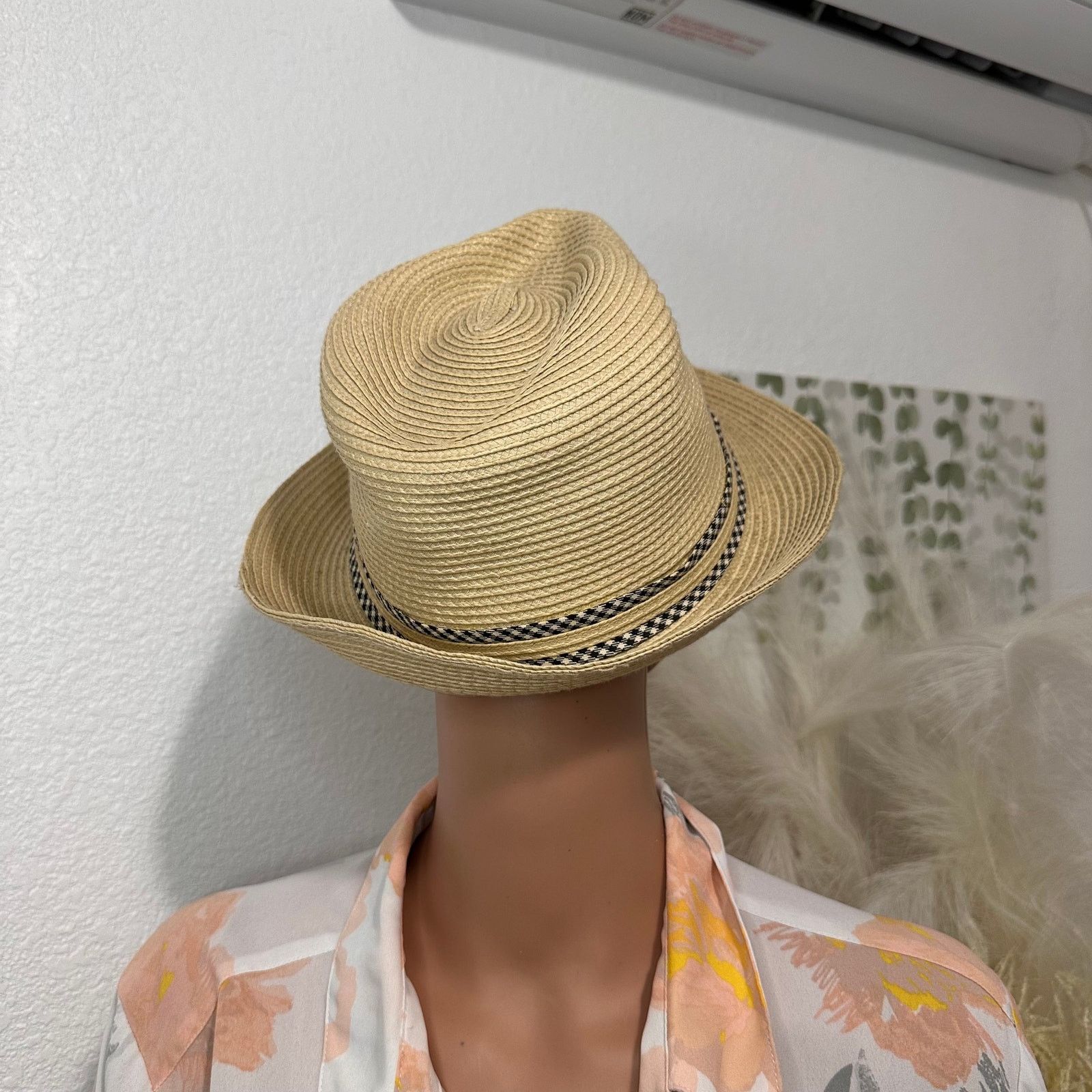 Other JFH Fedora Trilby Woven Poly Hat Plaid Ribbon Size ONE SIZE - 3 Thumbnail