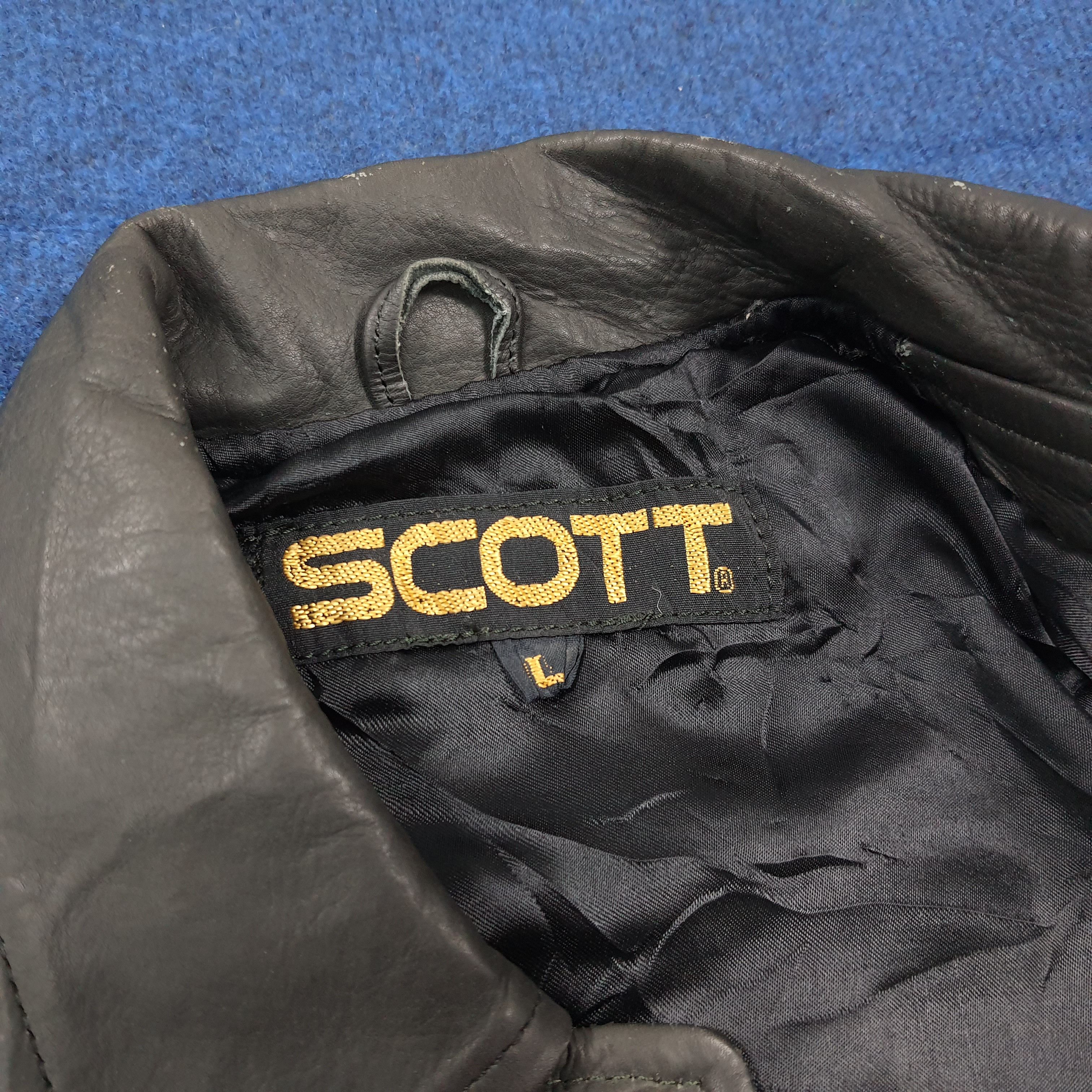 Schott SCOTT TEAM Moto Leather Jacket with Large Back Flames Size US L / EU 52-54 / 3 - 8 Thumbnail