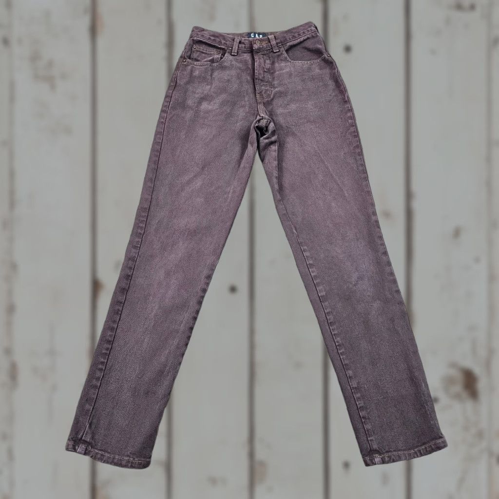 Gap VINTAGE Gap Jeans Womens Tapered Fit High Waist Cotton 4 Purple USA Made 31in Inseam Size 24" / US 00 / IT 34 - 1 Thumbnail