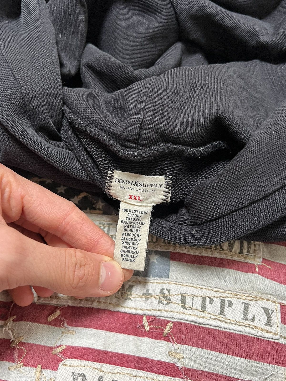 Denim & Supply Ralph Lauren Ralph Lauren Denim & Supply Flag Baggy Fit Hoodie Size US XXL / EU 58 / 5 - 8 Thumbnail