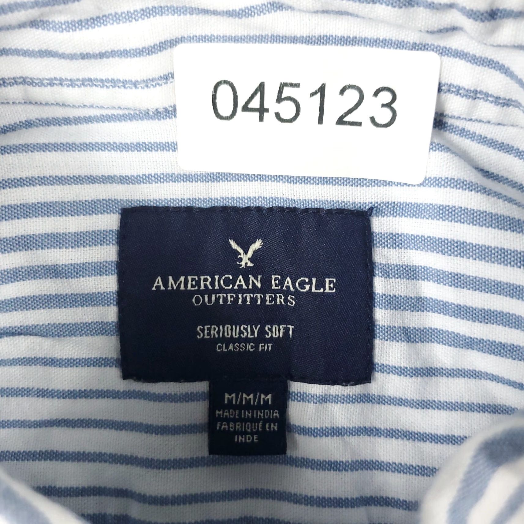 American Eagle Outfitters AMERICAN EAGLE OUTFITTERS Shirt Men Medium Blue Striped Button-Up Long Sleeve Casual Collared UIO Size US M / EU 48-50 / 2 - 6 Thumbnail