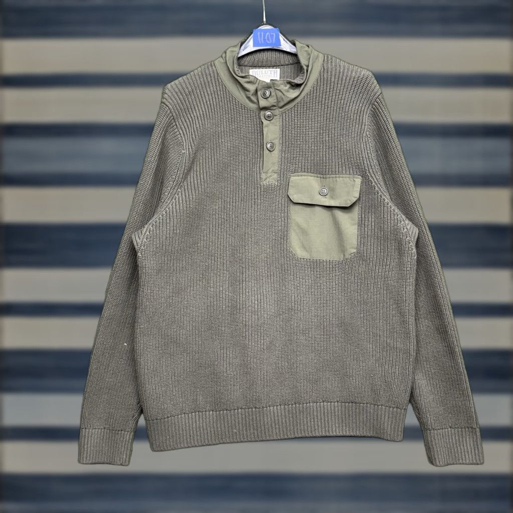 CO Duluth Sweater Mens XL Long Sleeve Pullover Knit Ribbed Button Green Regular Size US XL / EU 56 / 4 - 1 Thumbnail