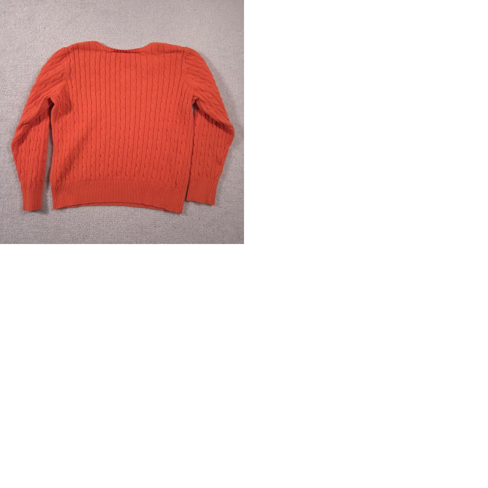 Vintage VINTAGE St. John's Bay Sweater Womens Large Orange Cable Knit V Neck Pullover Ribbed Trim Size L / US 10 / IT 46 - 9 Thumbnail