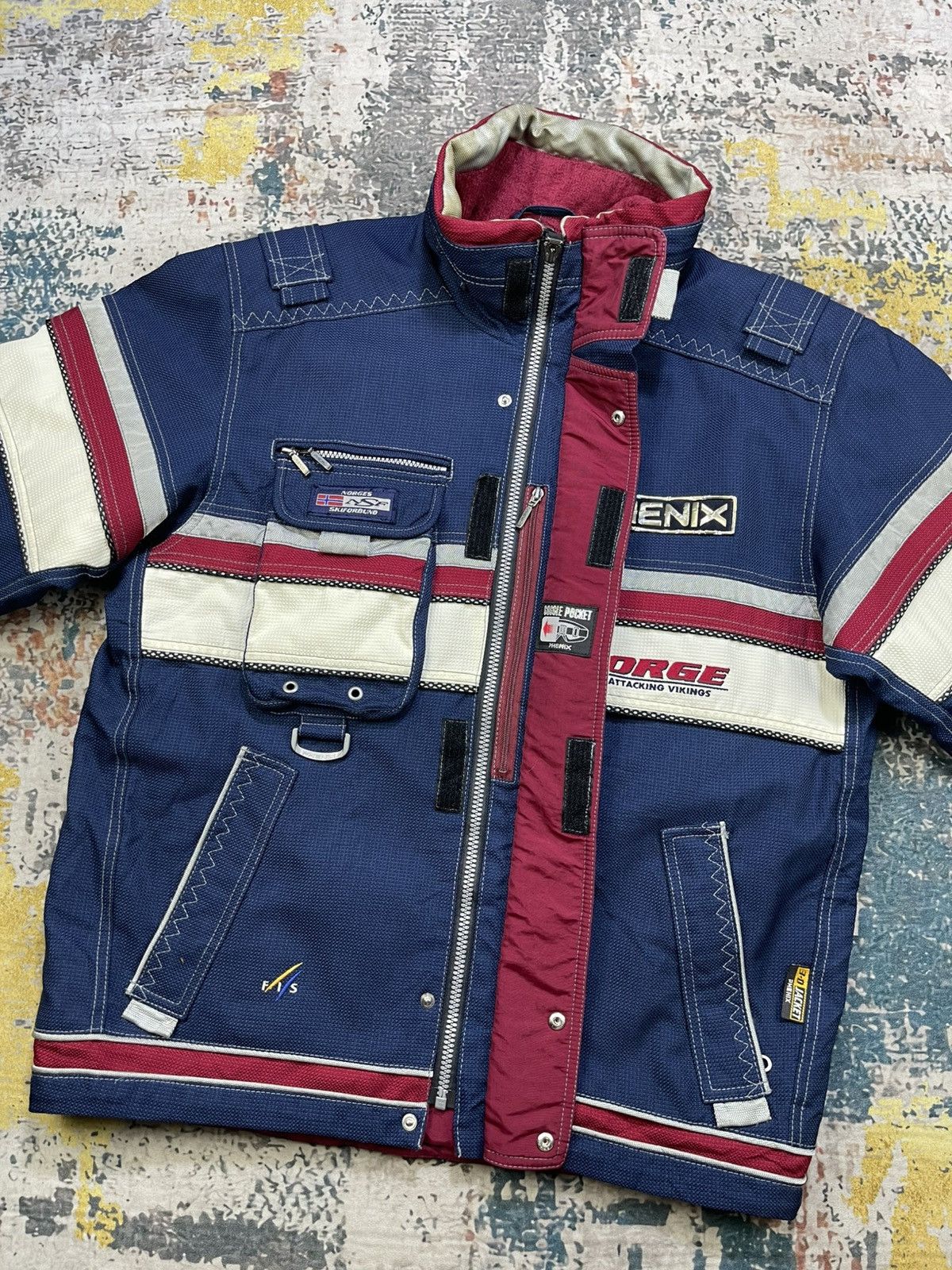 Phenix Vtg 90s Phenix Norge The Attacking Vikings Ski Jacket Size US M / EU 48-50 / 2 - 3 Thumbnail