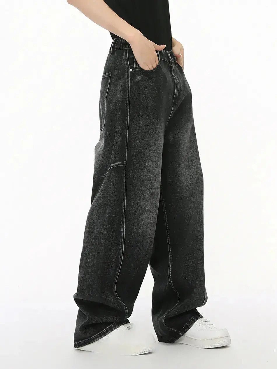 Japanese Brand Retro straight leg wide leg patchwork jeans Size US 32 / EU 48 - 3 Thumbnail