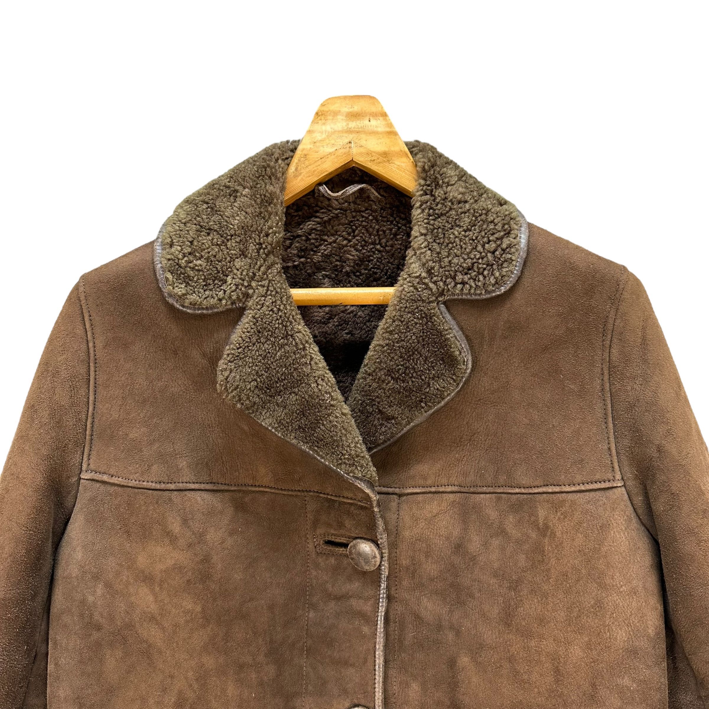 Vintage YEOVIL SHEEPSKIN SHOP Suede Leather Coat Jacket #A50-1180 Size S / US 4 / IT 40 - 2 Thumbnail