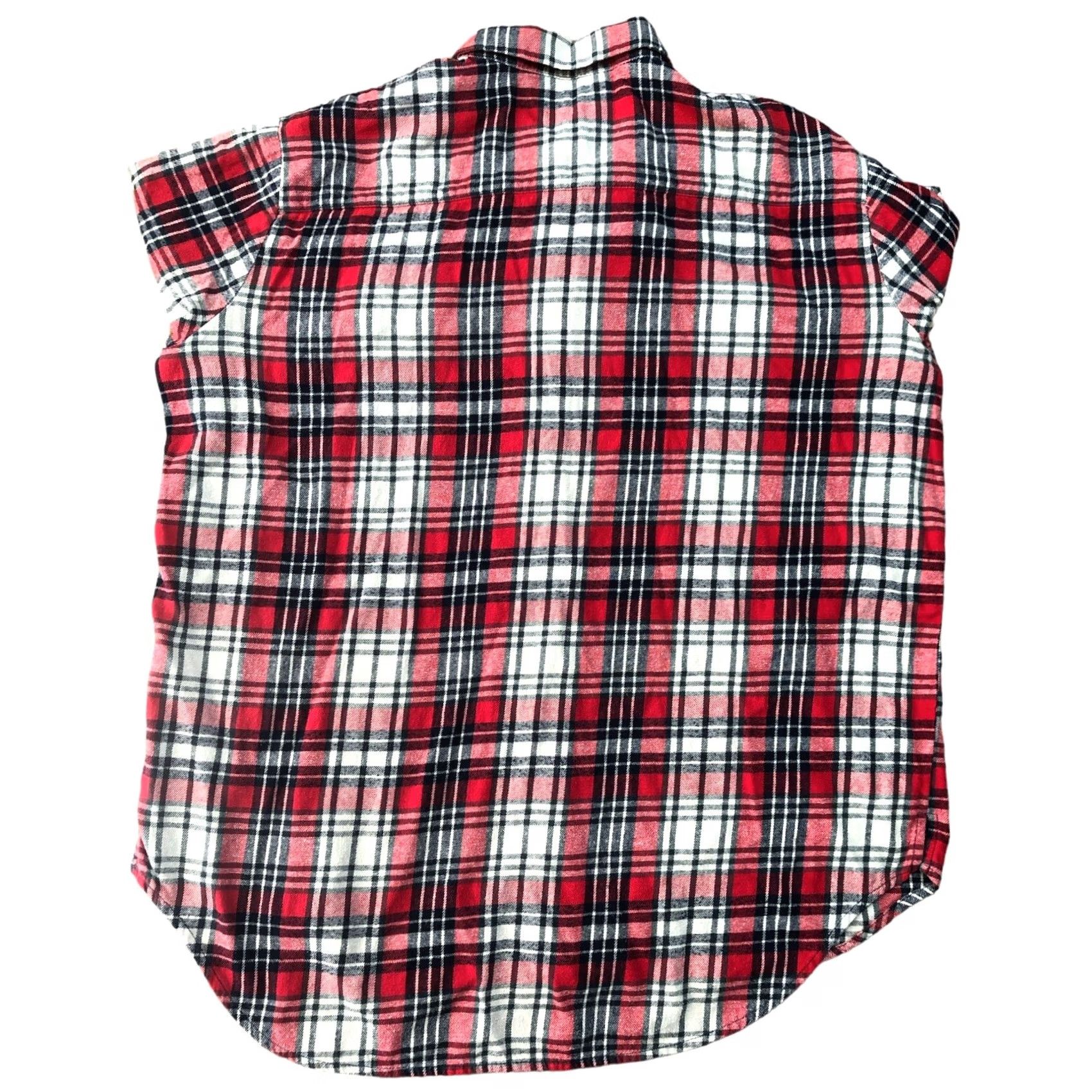 Madewell Madewell Womens Medium Oversized Boyfriend Plaid Flannel Shirt Red F6364 Size M / US 6-8 / IT 42-44 - 3 Thumbnail