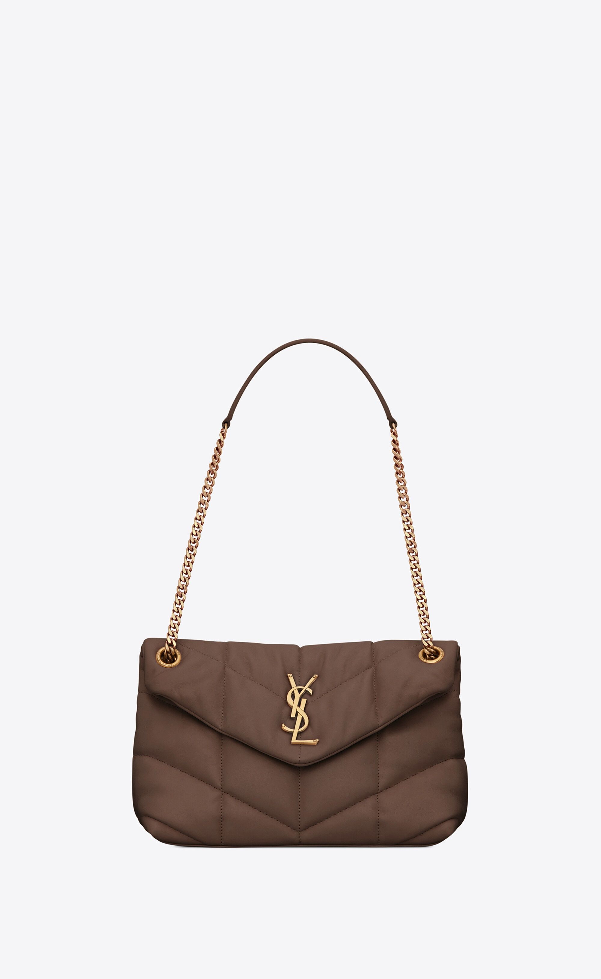 Saint Laurent Paris o1b1hav110225 Size: OS / Puffer Small Chain Bag Dark Ganache Size ONE SIZE - 1 Thumbnail