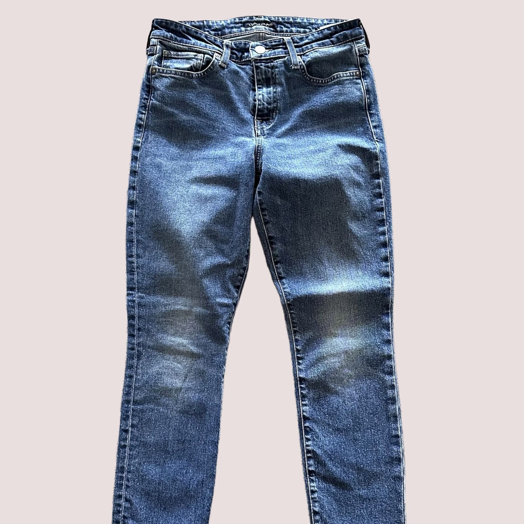 Lucky Brand Lucky Brand Jeans Womens 4 Skinny Mid Rise 27x28 Ava Raw Hem Medium Wash Blue Denim 5-Pocket Stretch Regular Size 27" / US 4 / IT 40 - 1 Thumbnail