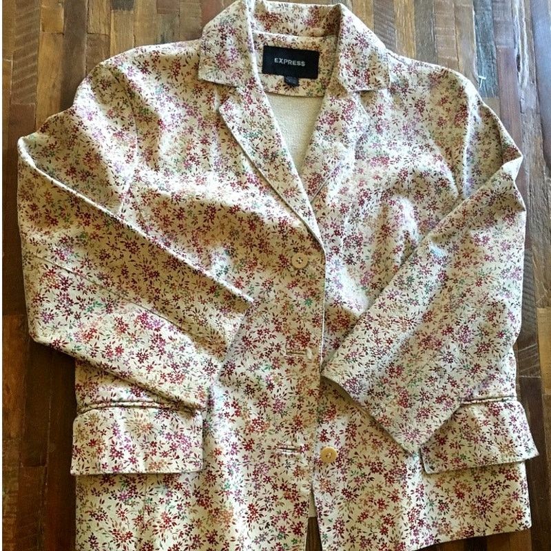 Express Floral Metallic Leather Jacket, 80's MINT condition Size M / US 6-8 / IT 42-44 - 4 Thumbnail