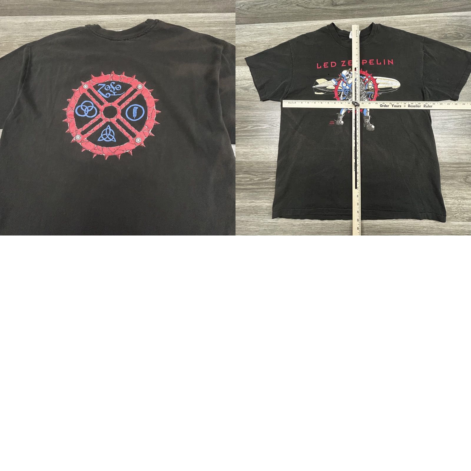 Hanes VINTAGE Led Zeppelin Shirt Mens XL Black 1993 Zoso Graphic 90s USA VERY RARE Size US XL / EU 56 / 4 - 9 Thumbnail