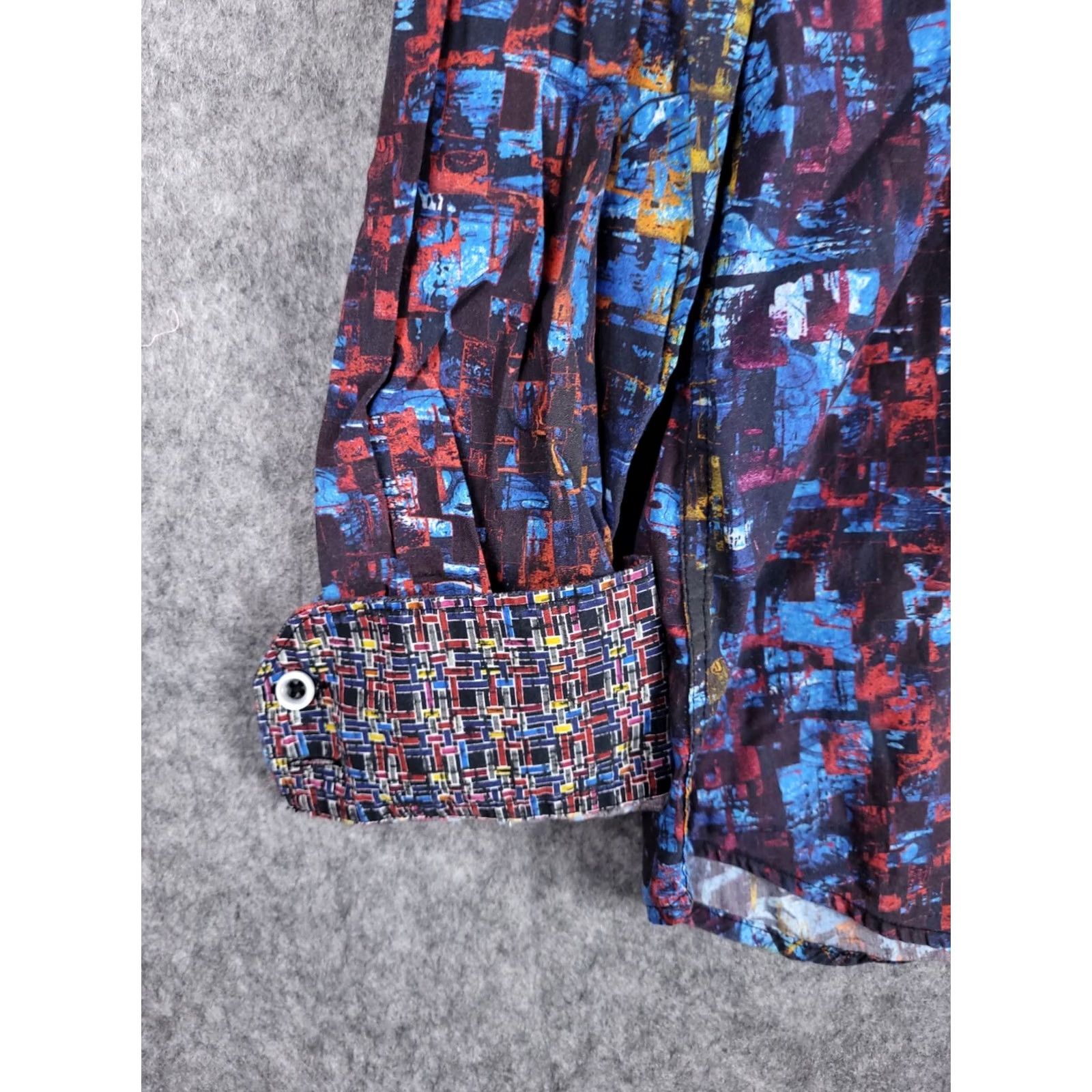 Robert Graham Robert Graham Shirt Men L Geometric Abstract Art - Button-Up, Long Sleeve, Collared, Spread Collar, Multicolor Cotton, Regular Fit, Machine Washable Size US L / EU 52-54 / 3 - 4 Thumbnail