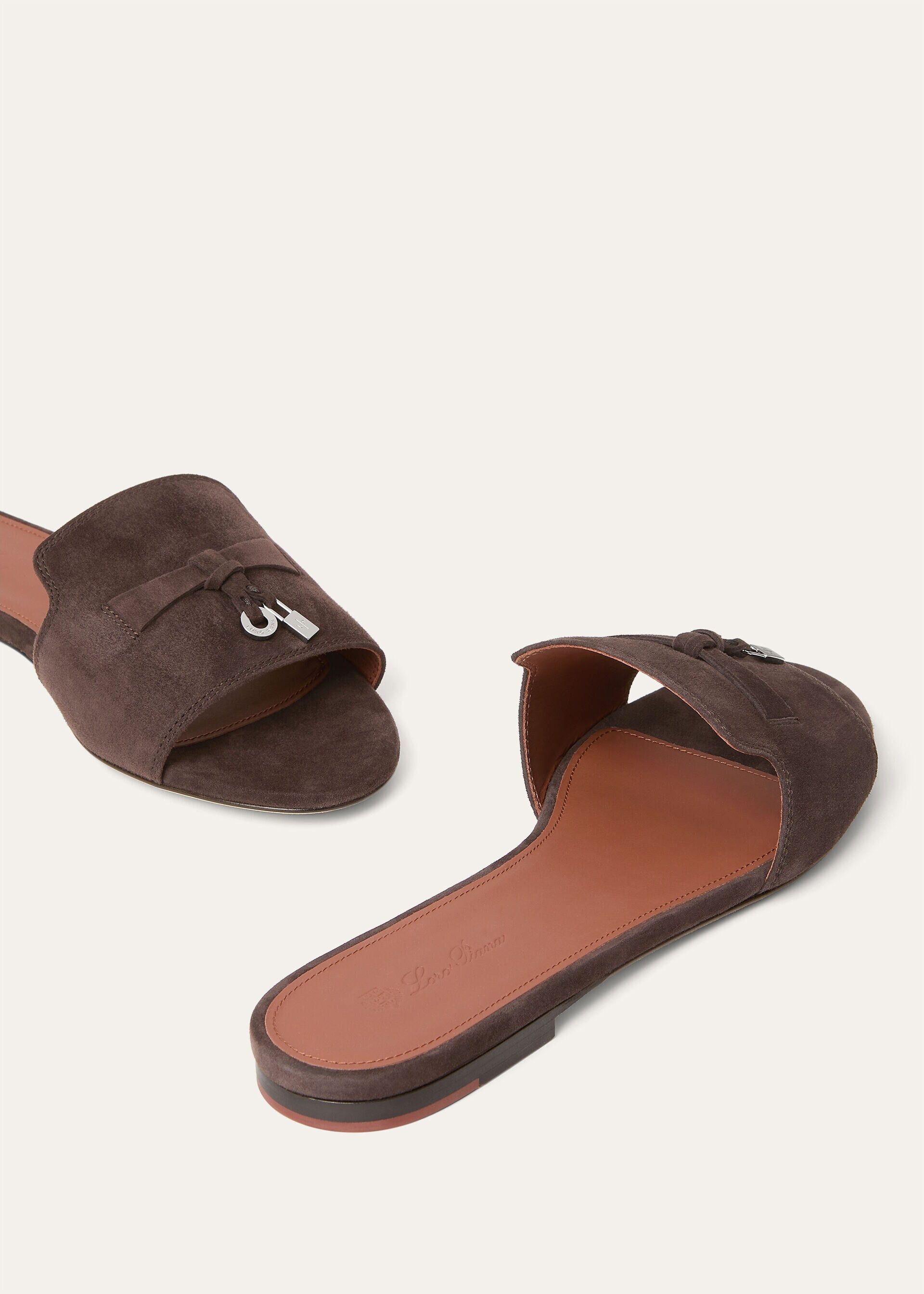 Loro Piana os11x0326 FAI5580 Summer Charms Sandals in Pecora Nera Size US 7 / IT 37 - 6 Thumbnail