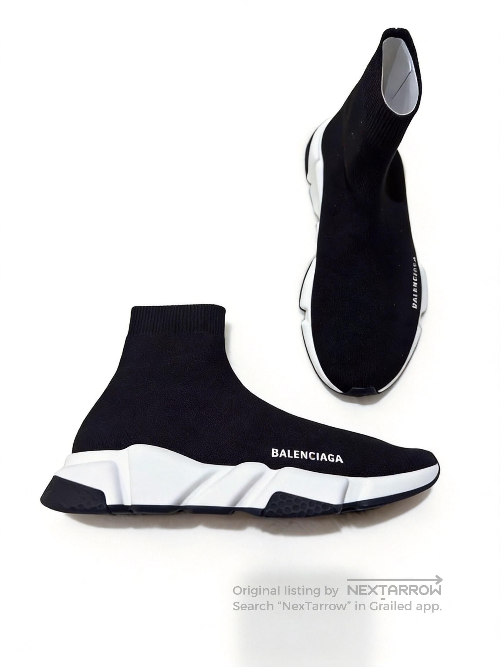 Balenciaga‎ Adidas x Speed Trainer High Top Sneaker Black White Size 10 Adidas × Balenciaga Balenciaga Adidas Speed Trainer White  main image 2