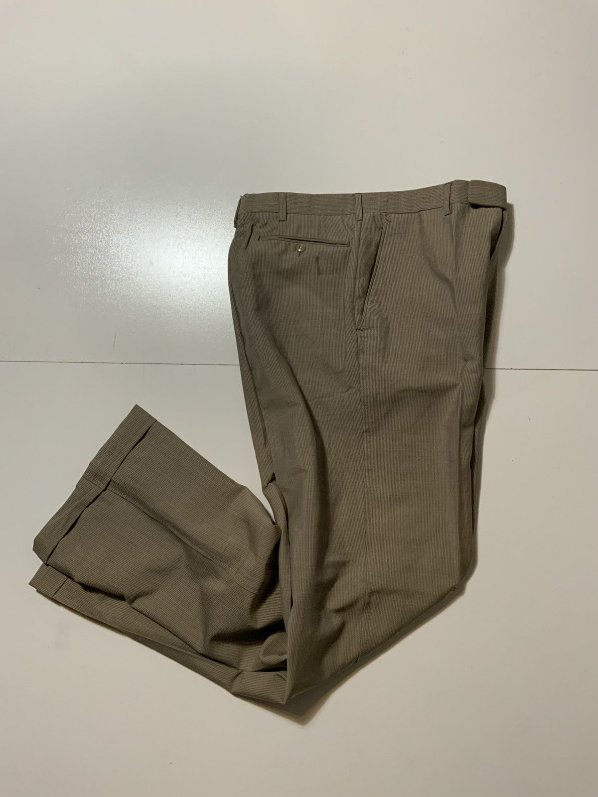Vintage Vintage 50s 60s Gabardine Striped Talon Zipper Cuffed Pants Size US 31 - 3 Thumbnail